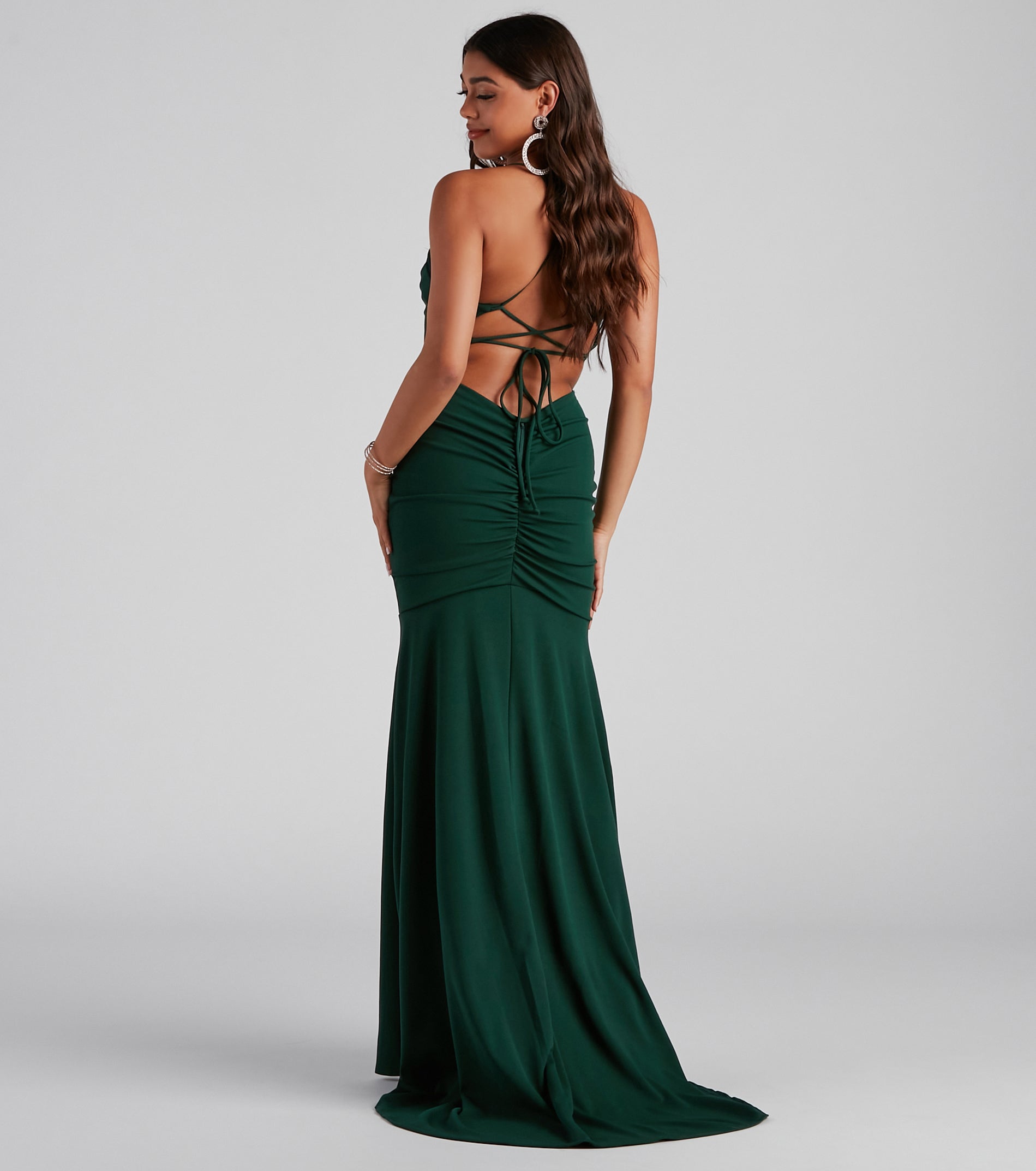 Kaiana Formal Crepe Mermaid Dress - HUNTER