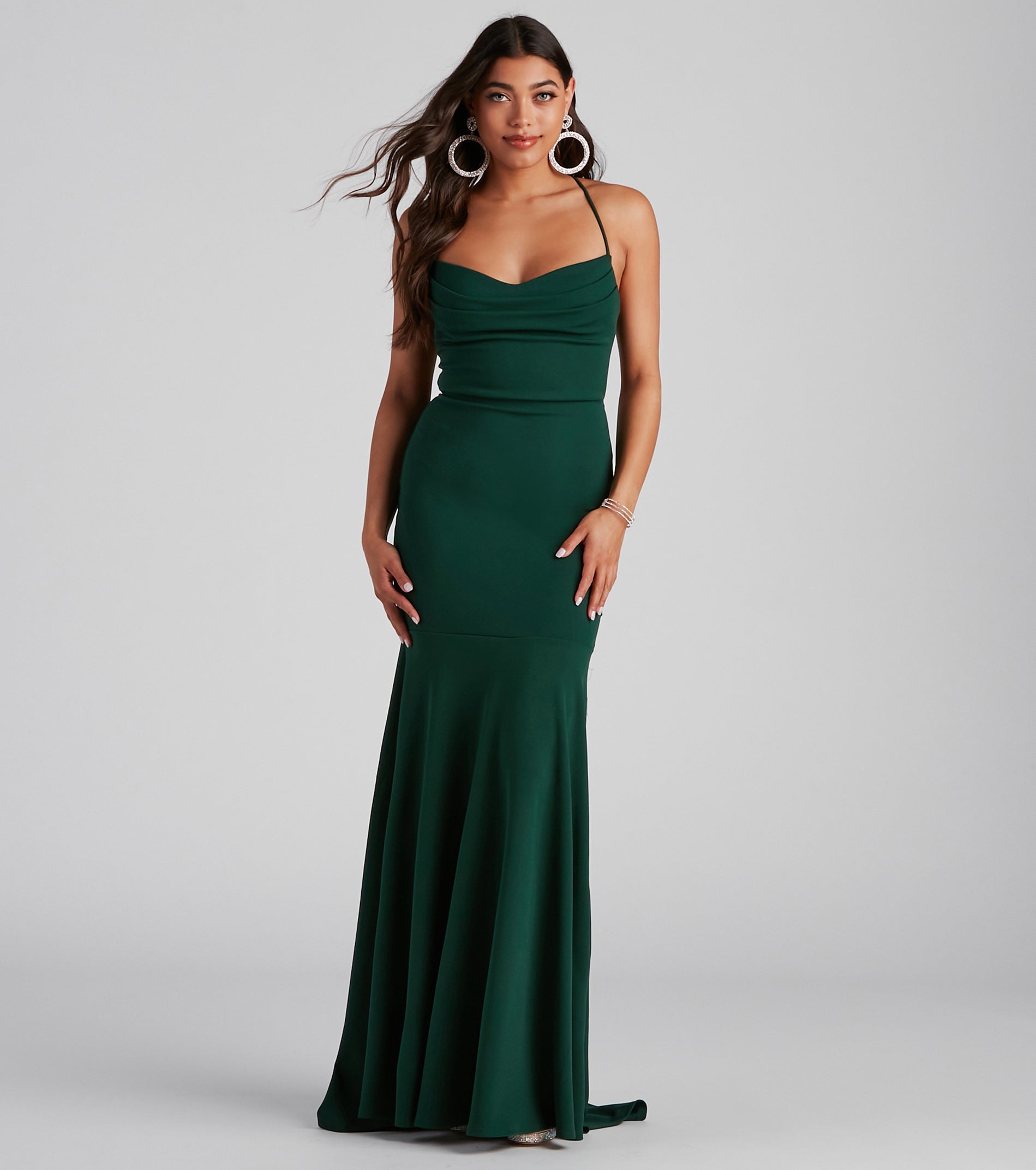 Kaiana Formal Crepe Mermaid Dress - HUNTER