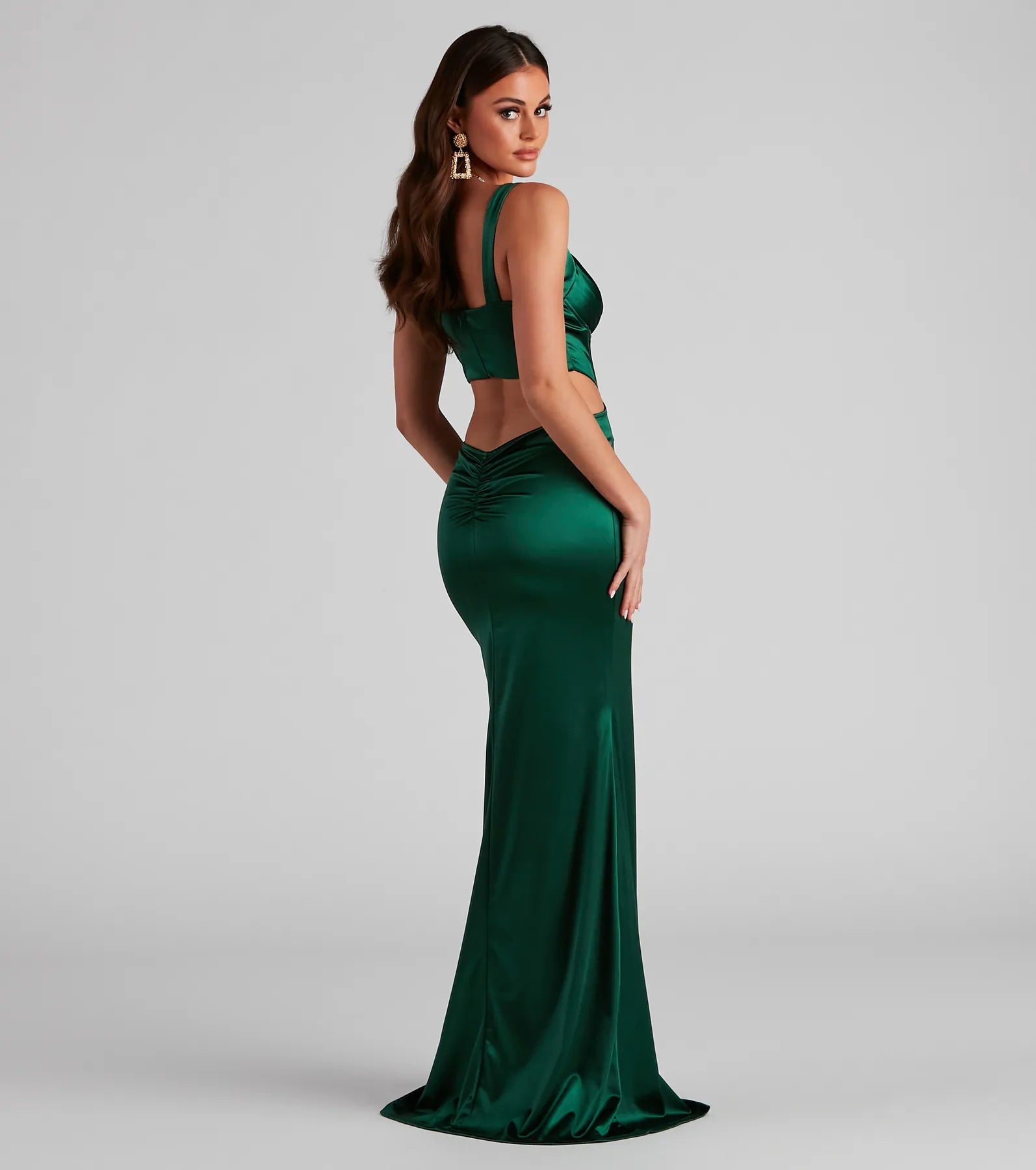 Sloane Satin Corset Formal Dress - HUNTER