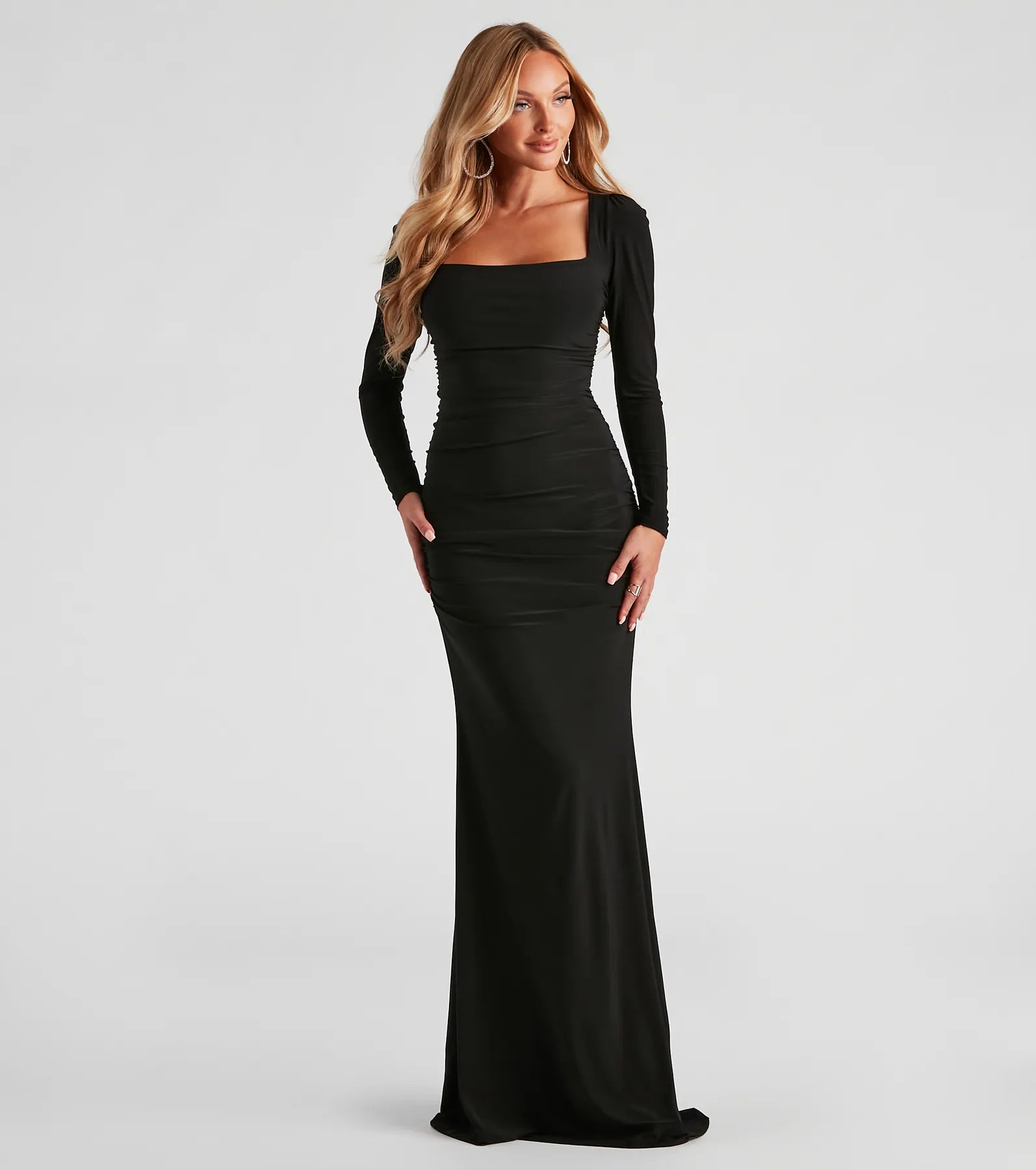 Florence Formal Long Mermaid Dress - BLACK