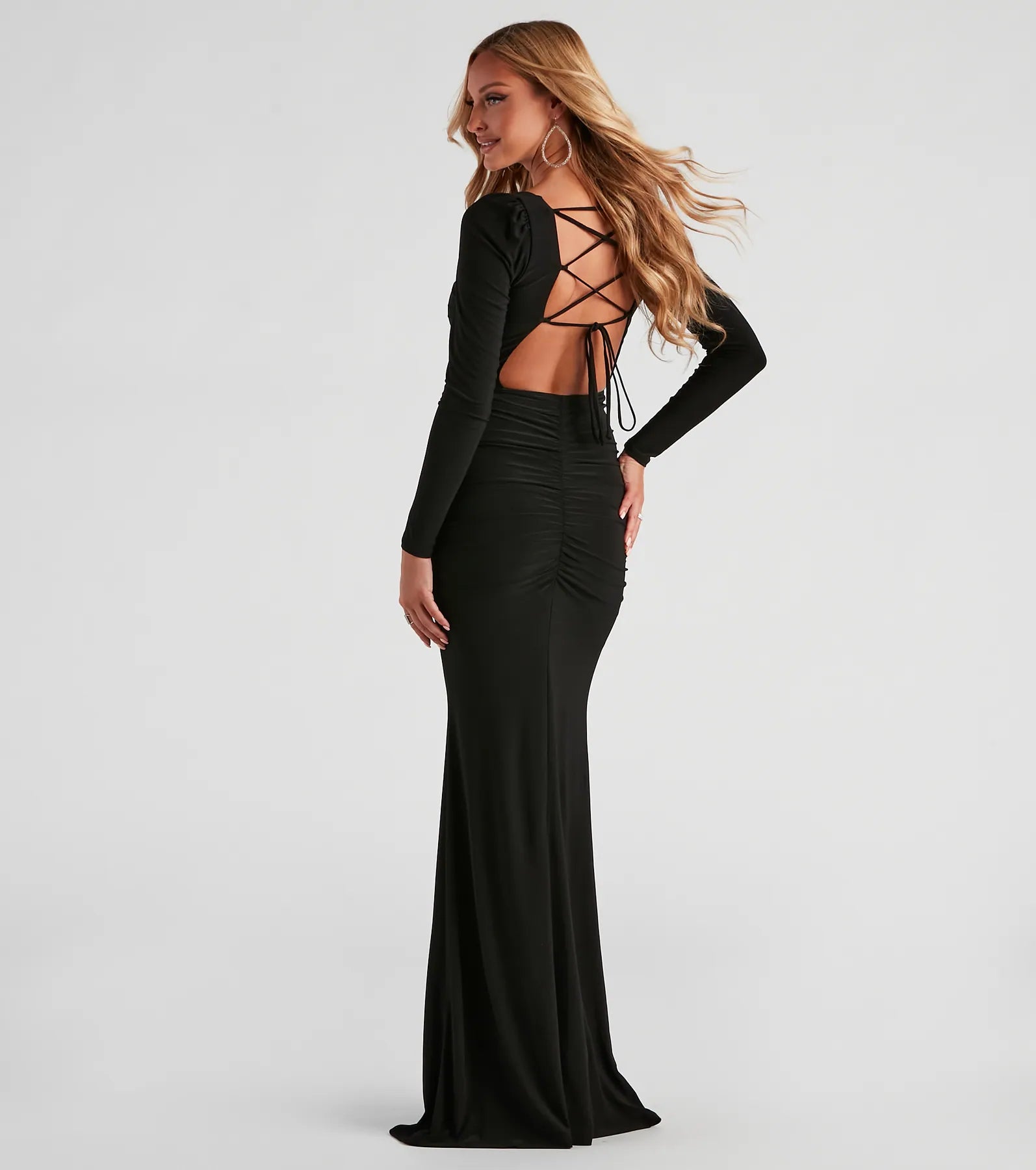 Florence Formal Long Mermaid Dress - BLACK