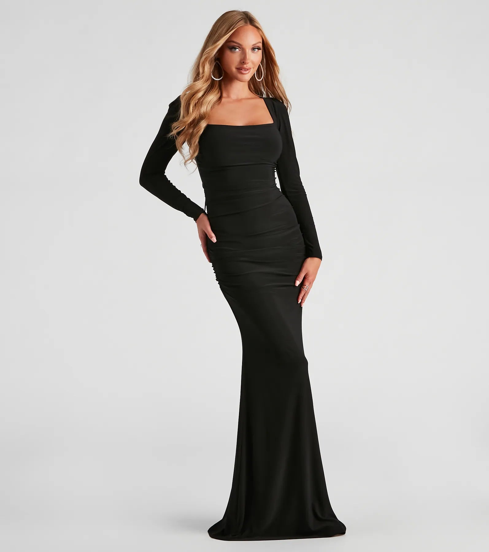 Florence Formal Long Mermaid Dress - BLACK