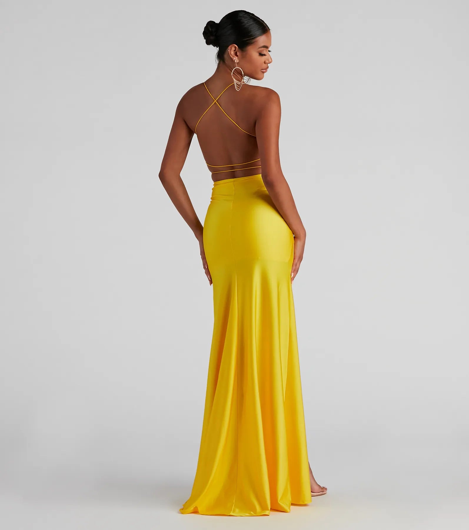 Whitney Formal High-Slit Mermaid Dress - YELLOW