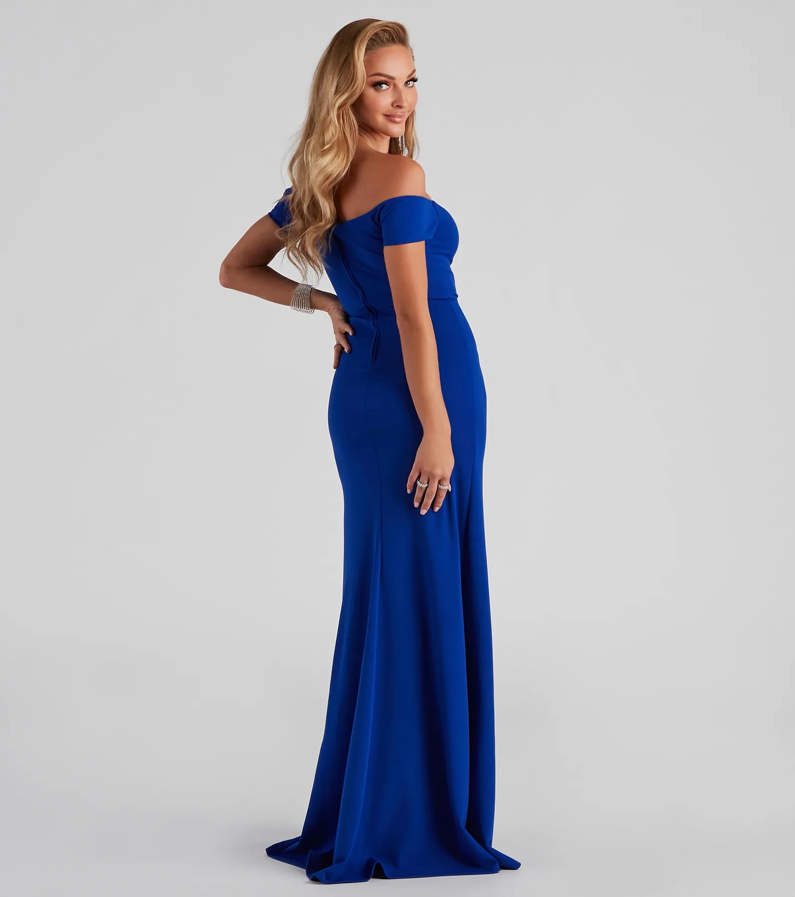 Myra Formal High Slit Dress - BLUE