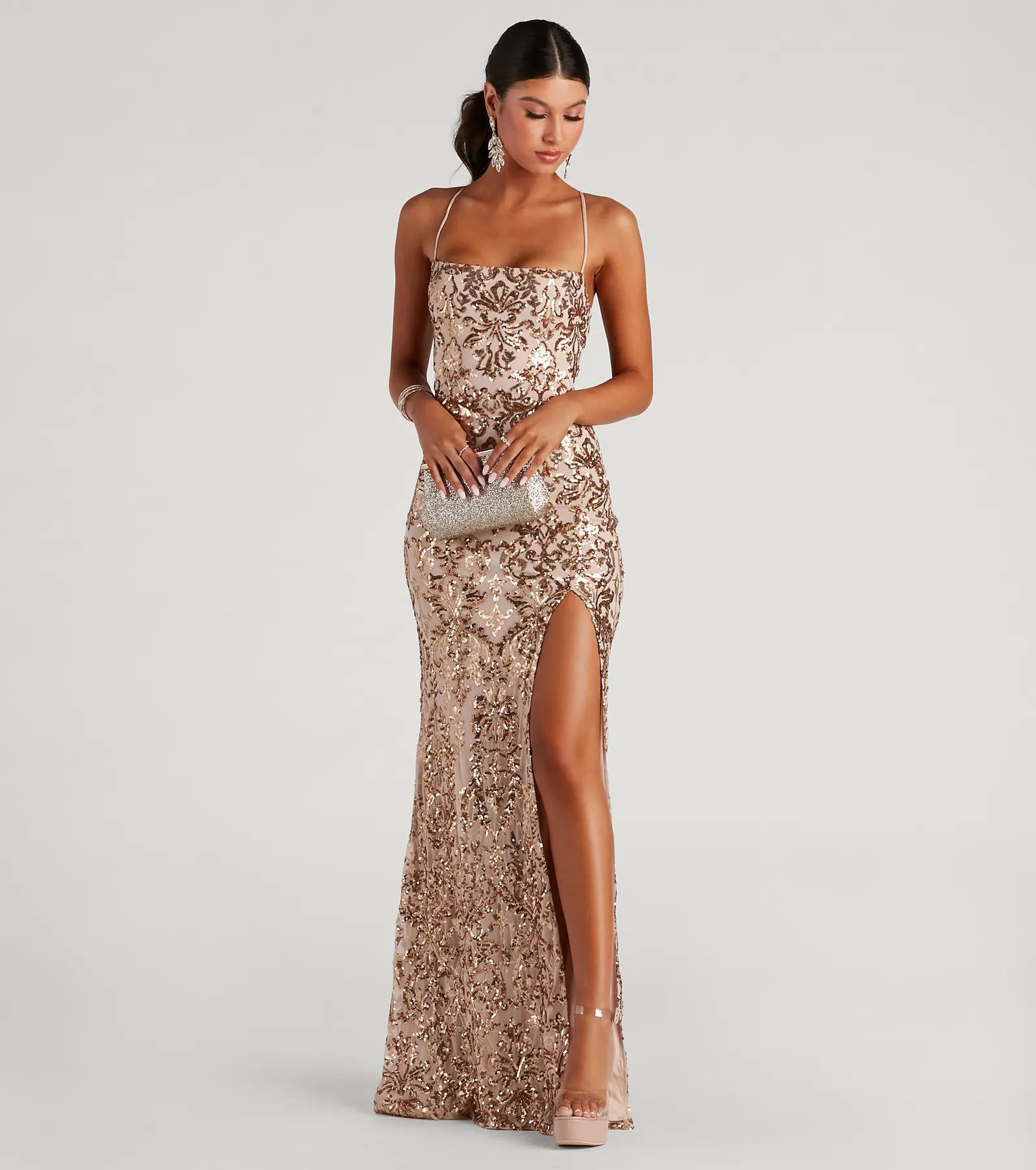 Kinsley Formal Sequin Mermaid Dress - GOLD