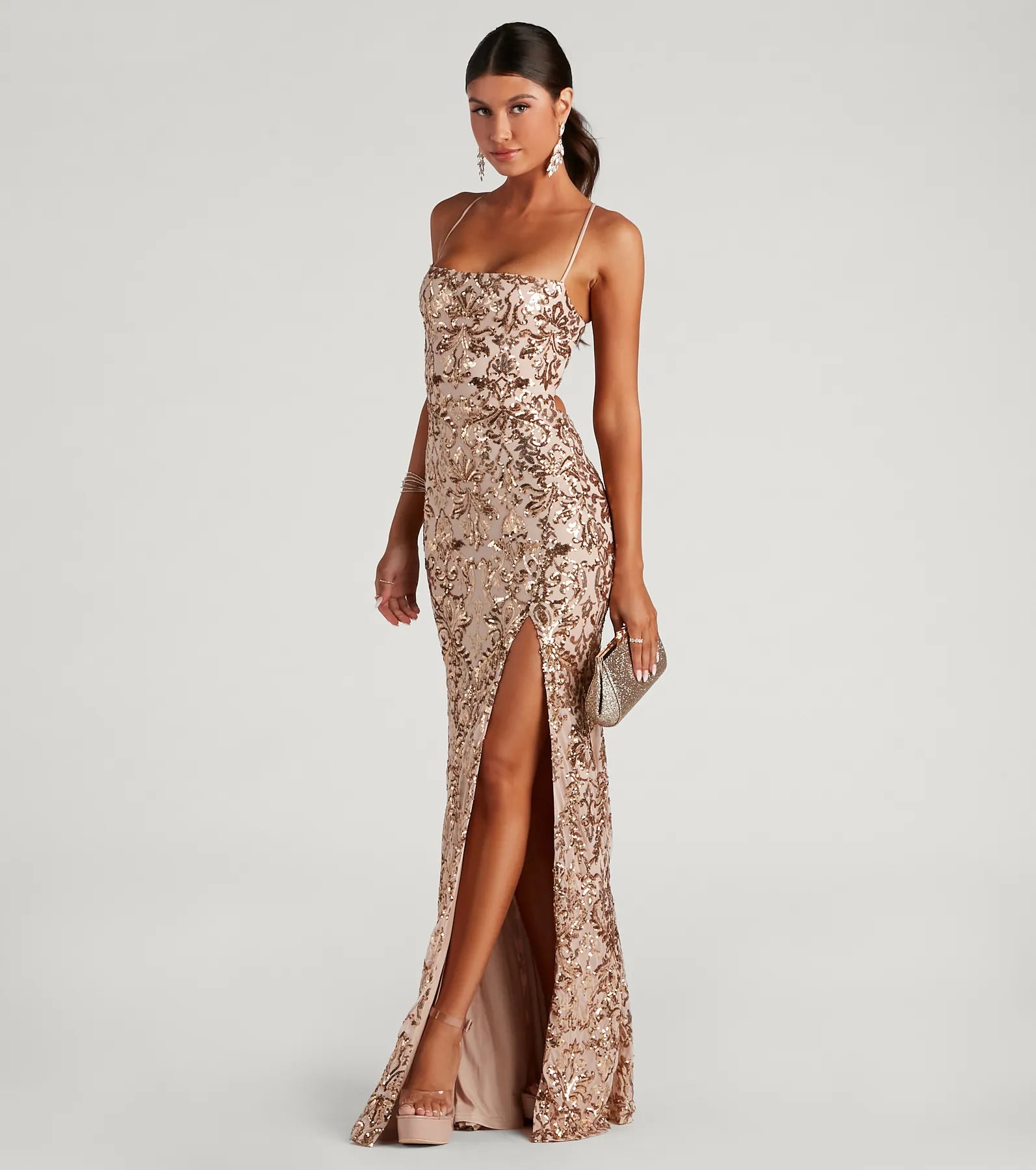 Kinsley Formal Sequin Mermaid Dress - GOLD