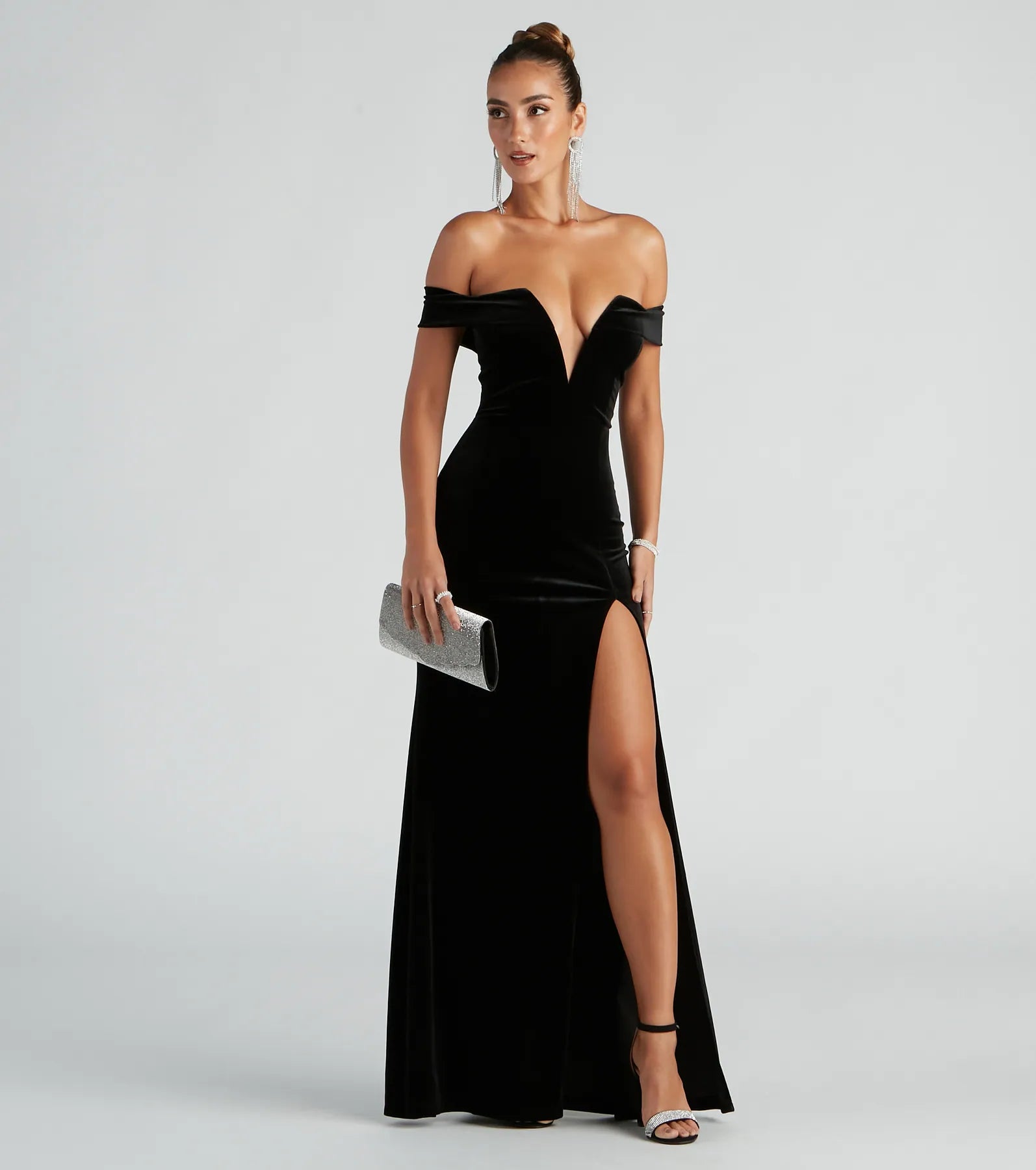 Kerri Formal Velvet Mermaid Dress - BLACK