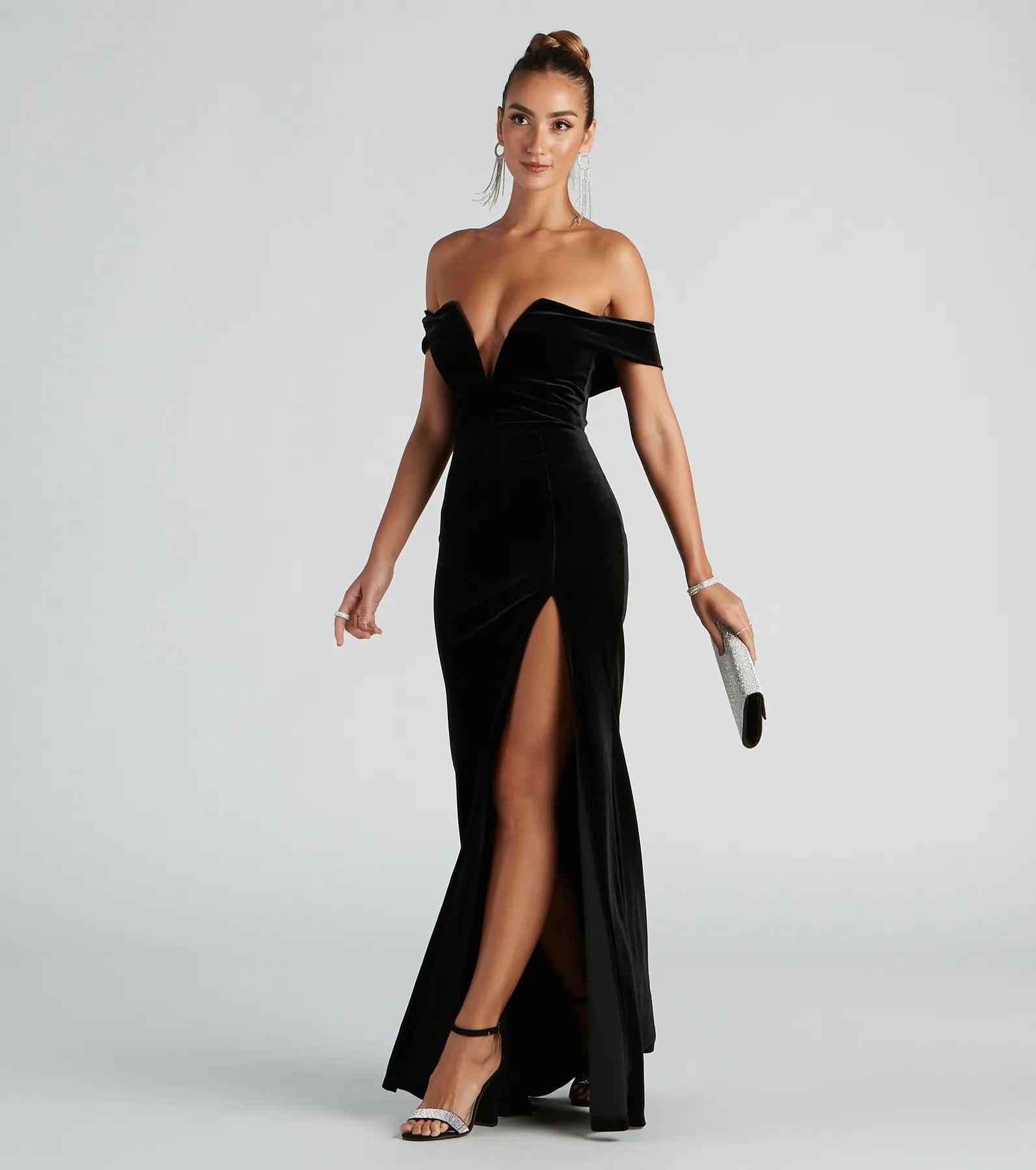 Kerri Formal Velvet Mermaid Dress - BLACK