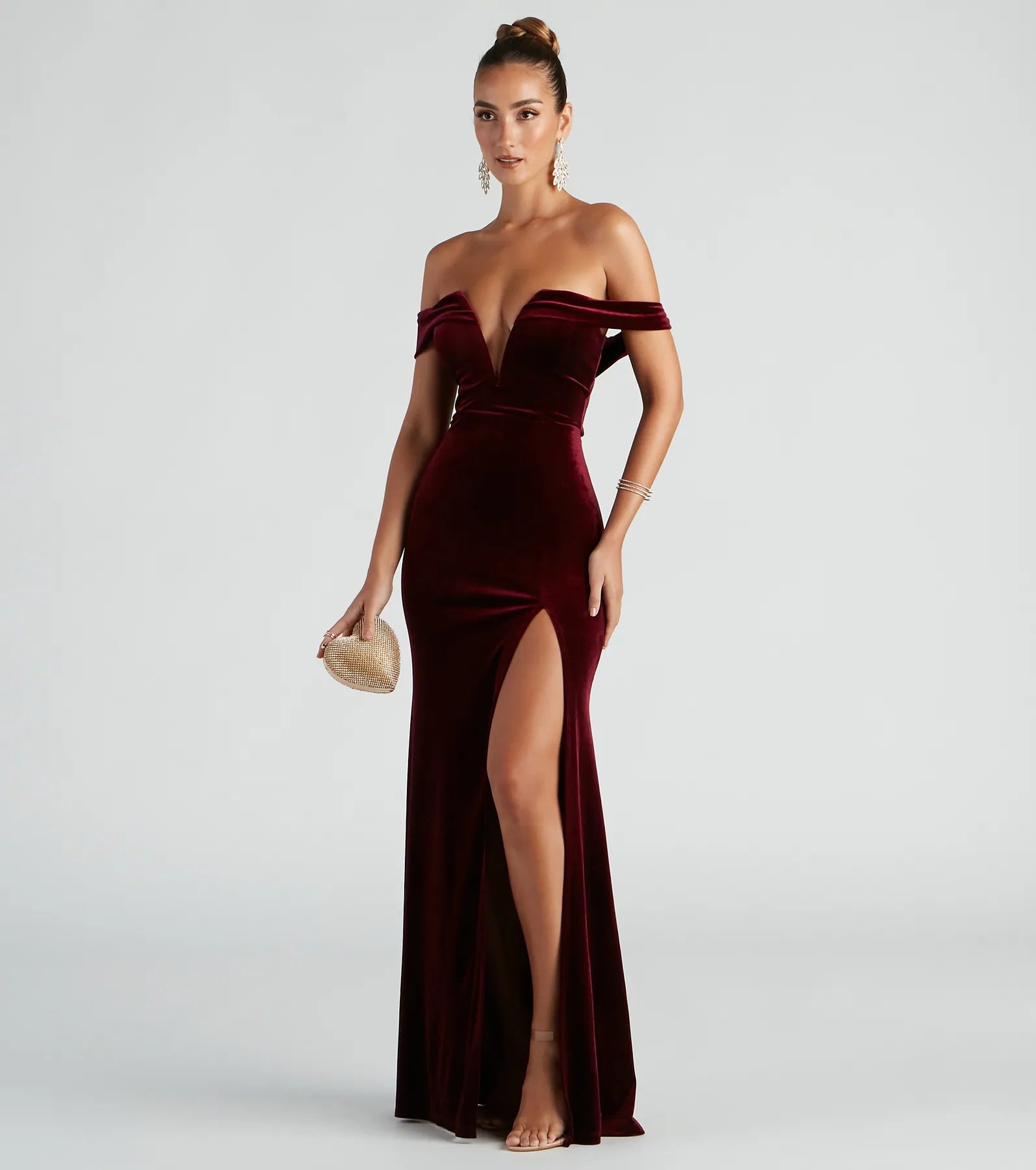 Kerri Formal Velvet Mermaid Dress - MAROON