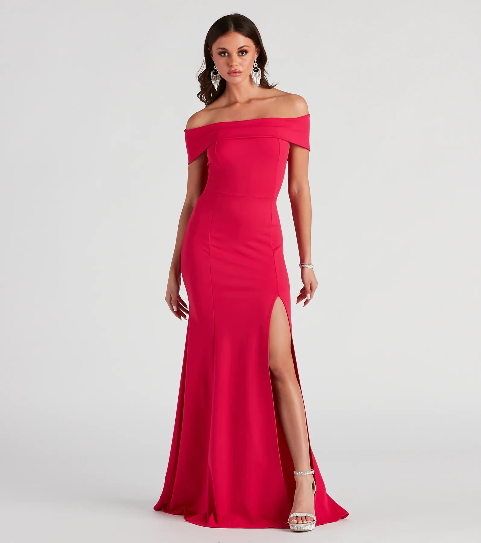 Layci Formal High Slit Dress - FUCHSIA