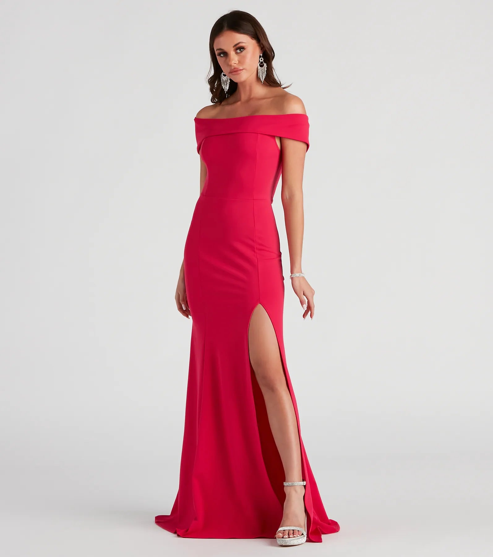 Layci Formal High Slit Dress - FUCHSIA