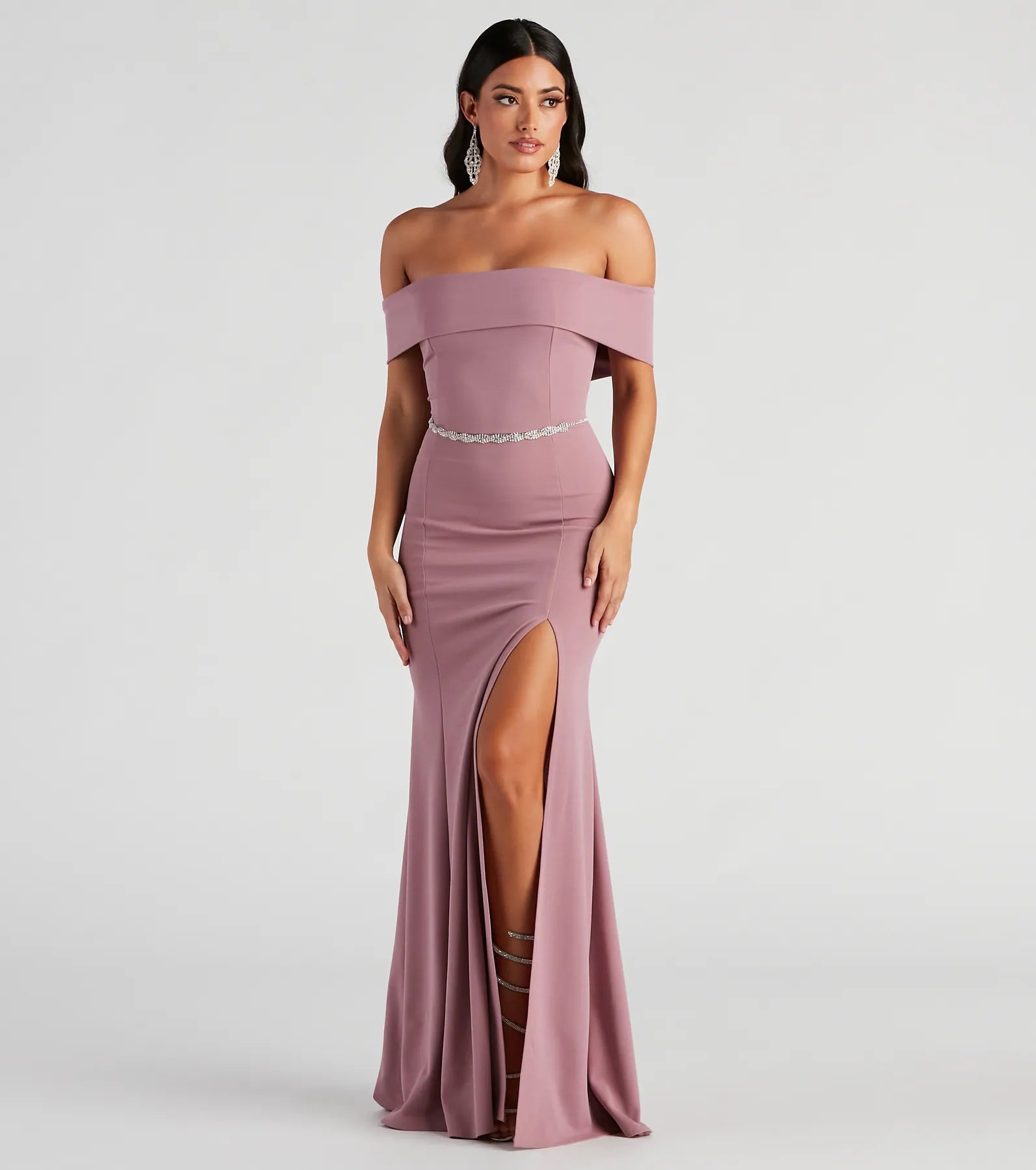 Layci Formal High Slit Dress - MAUVE