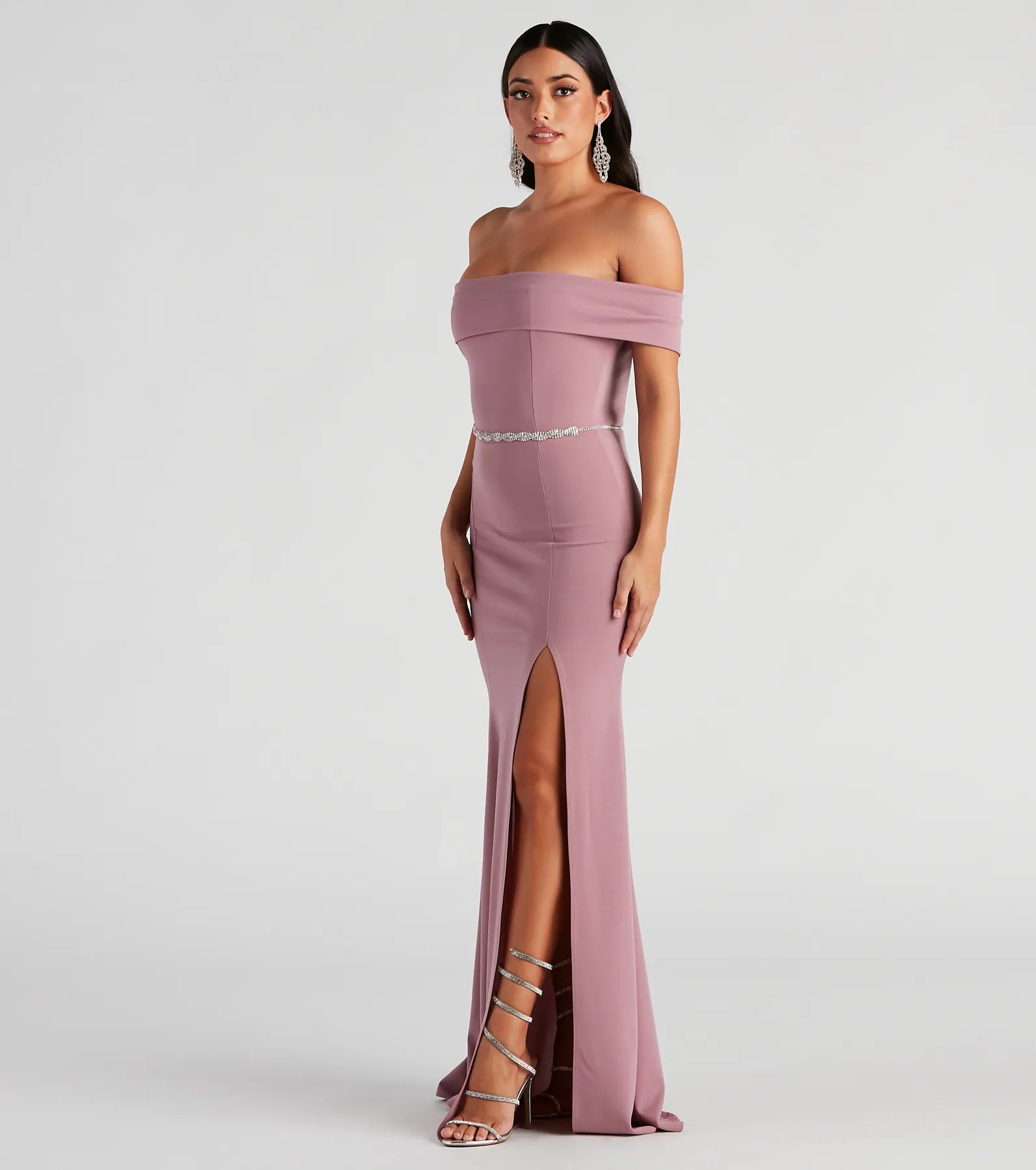 Layci Formal High Slit Dress - MAUVE