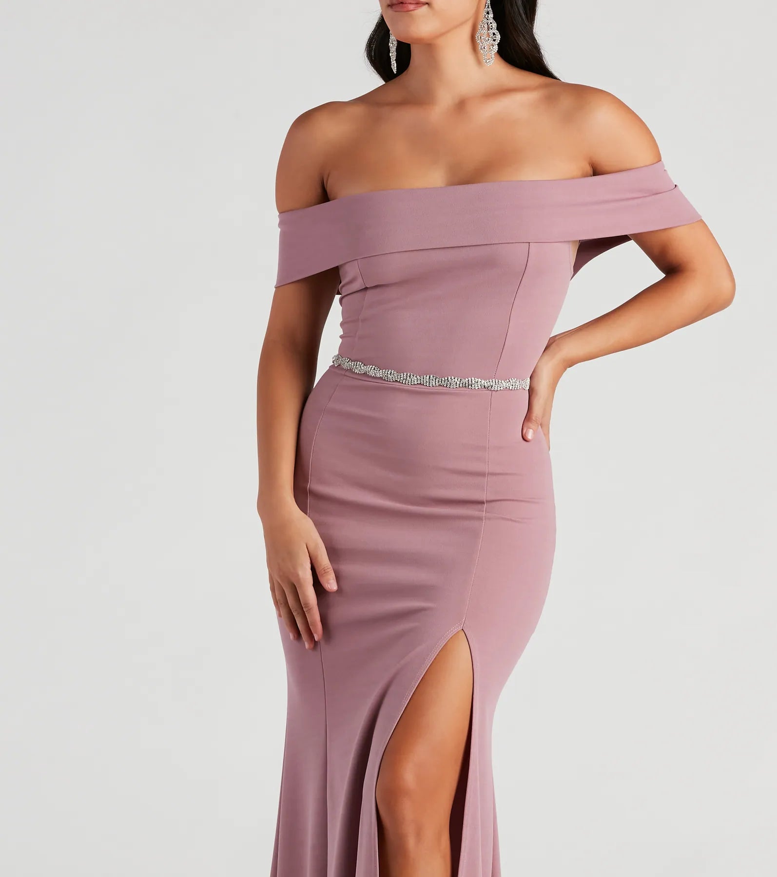 Layci Formal High Slit Dress - MAUVE