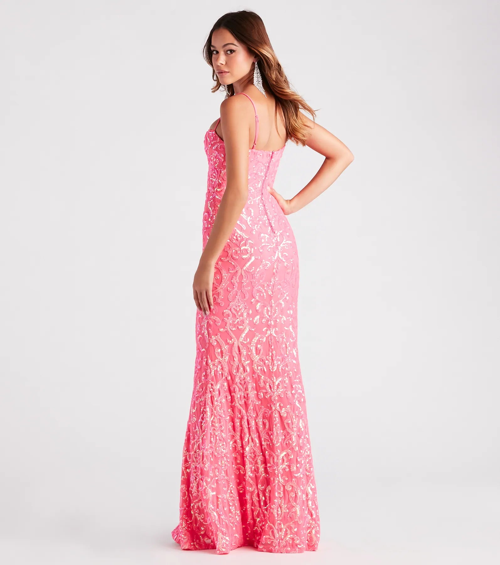 Noemi Formal Sequin A-Line Dress - PINK
