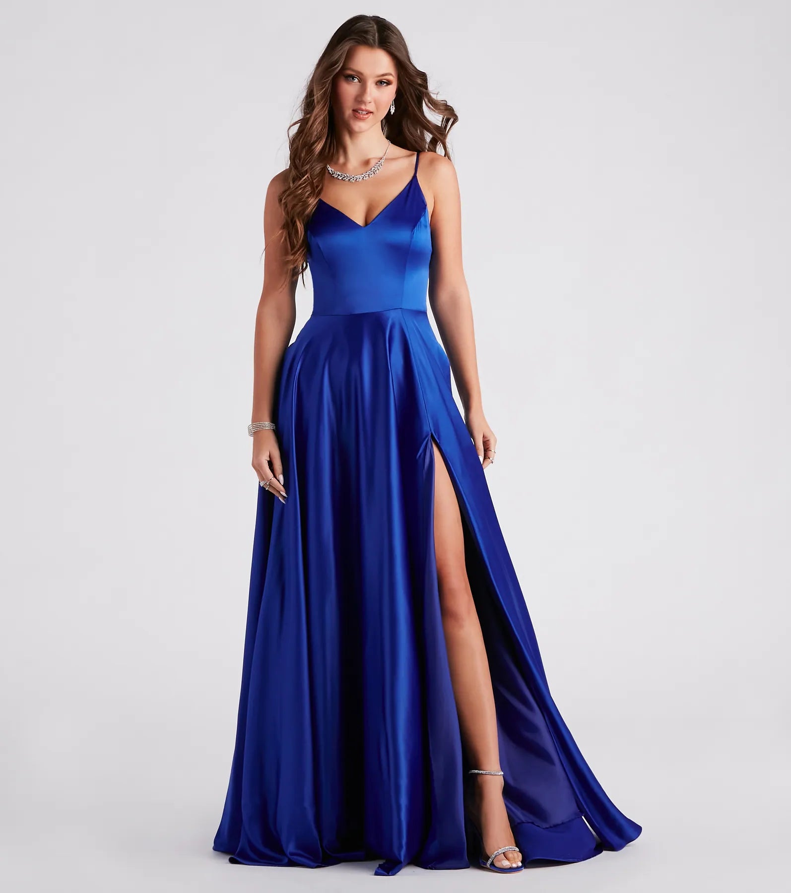 Juliet Formal High Slit Dress 2 - ROYAL