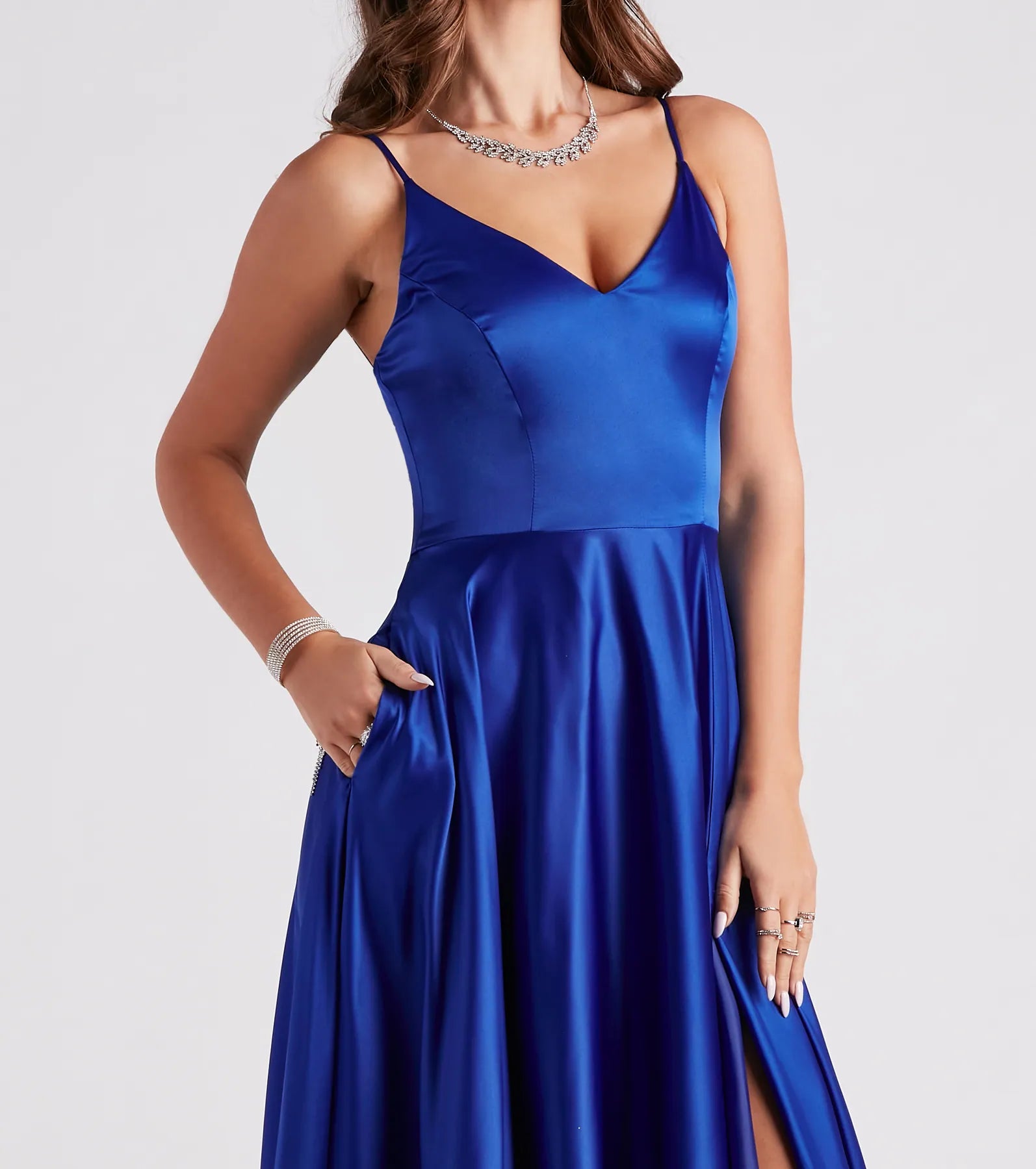 Juliet Formal High Slit Dress 2 - ROYAL