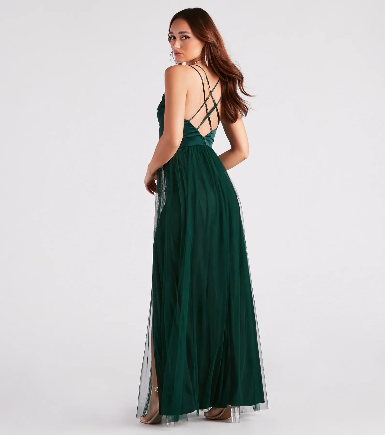 Haisley Formal Tulle And Satin Dress - HUNTER