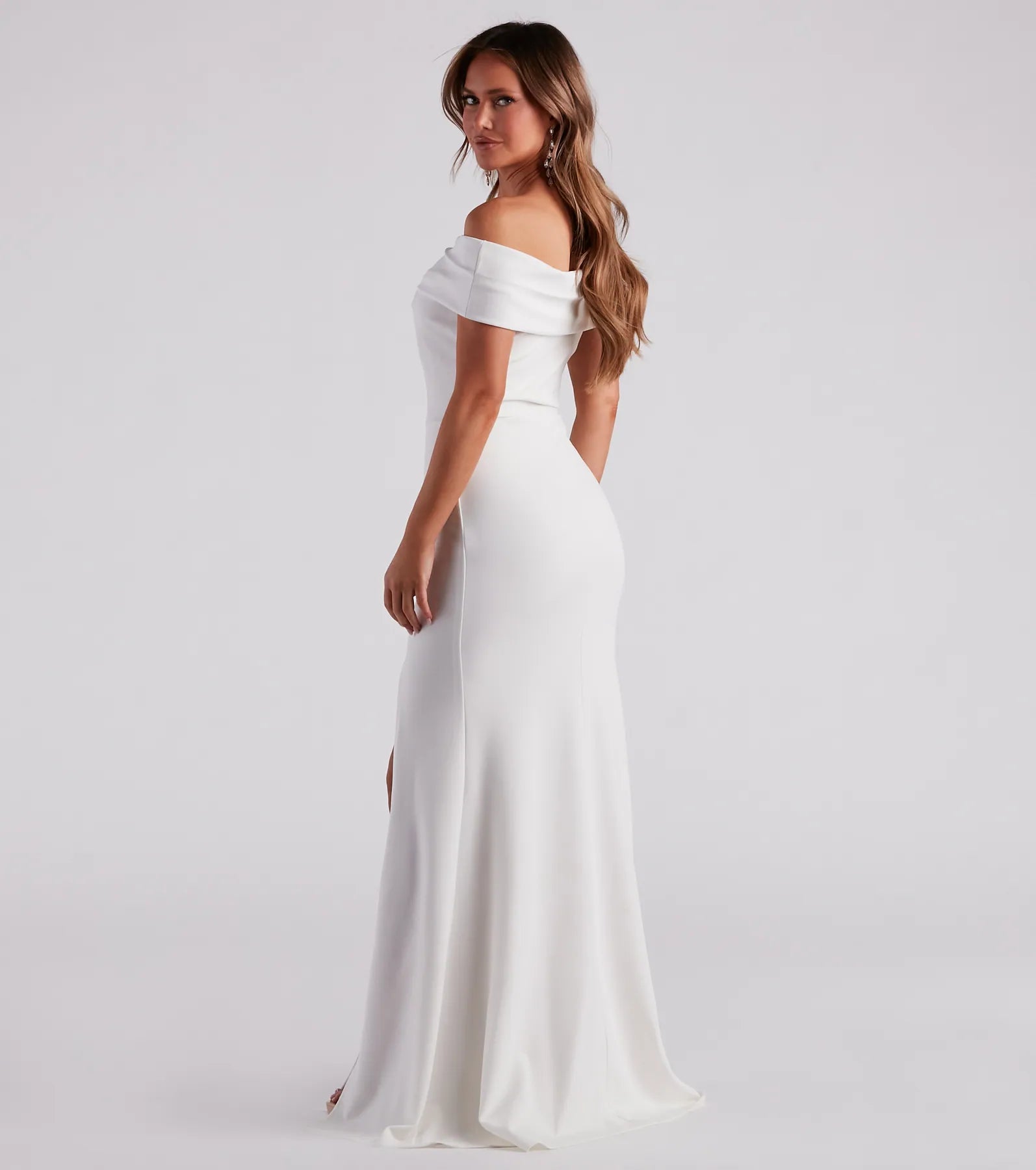Layci Formal High Slit Dress - WHITE