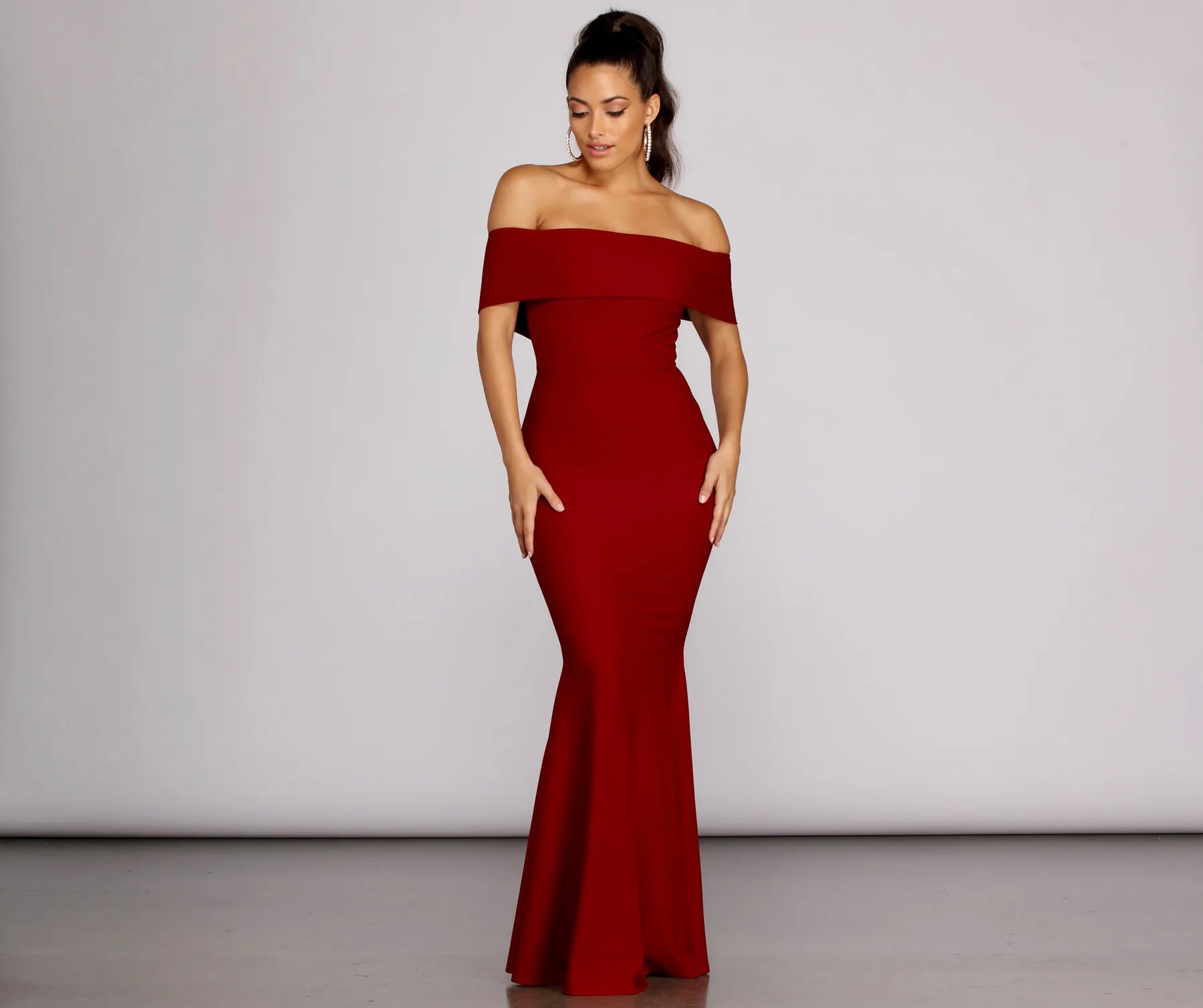 Maddison Sleeveless Mermaid Dress - BURGUNDY