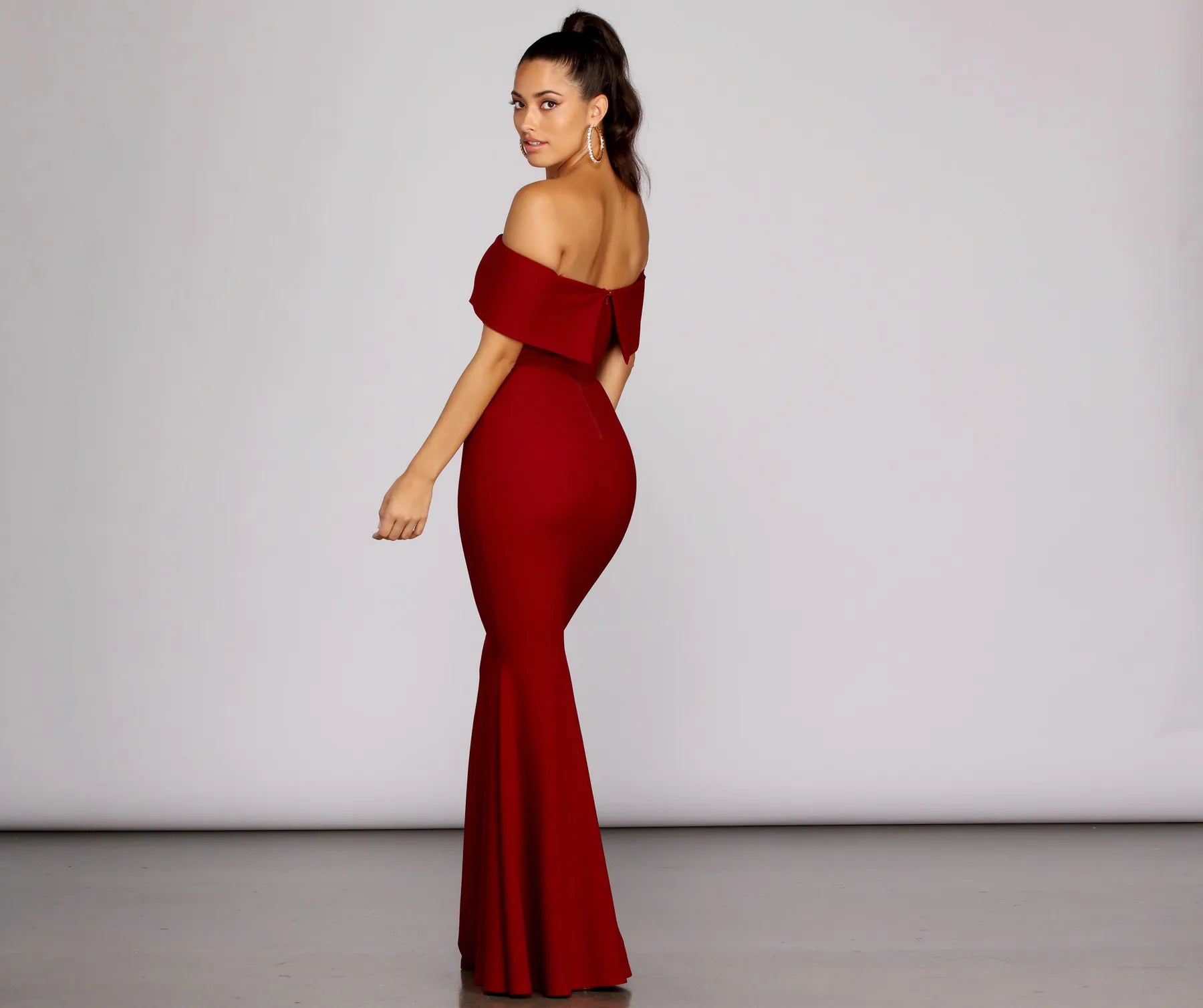 Maddison Sleeveless Mermaid Dress - BURGUNDY