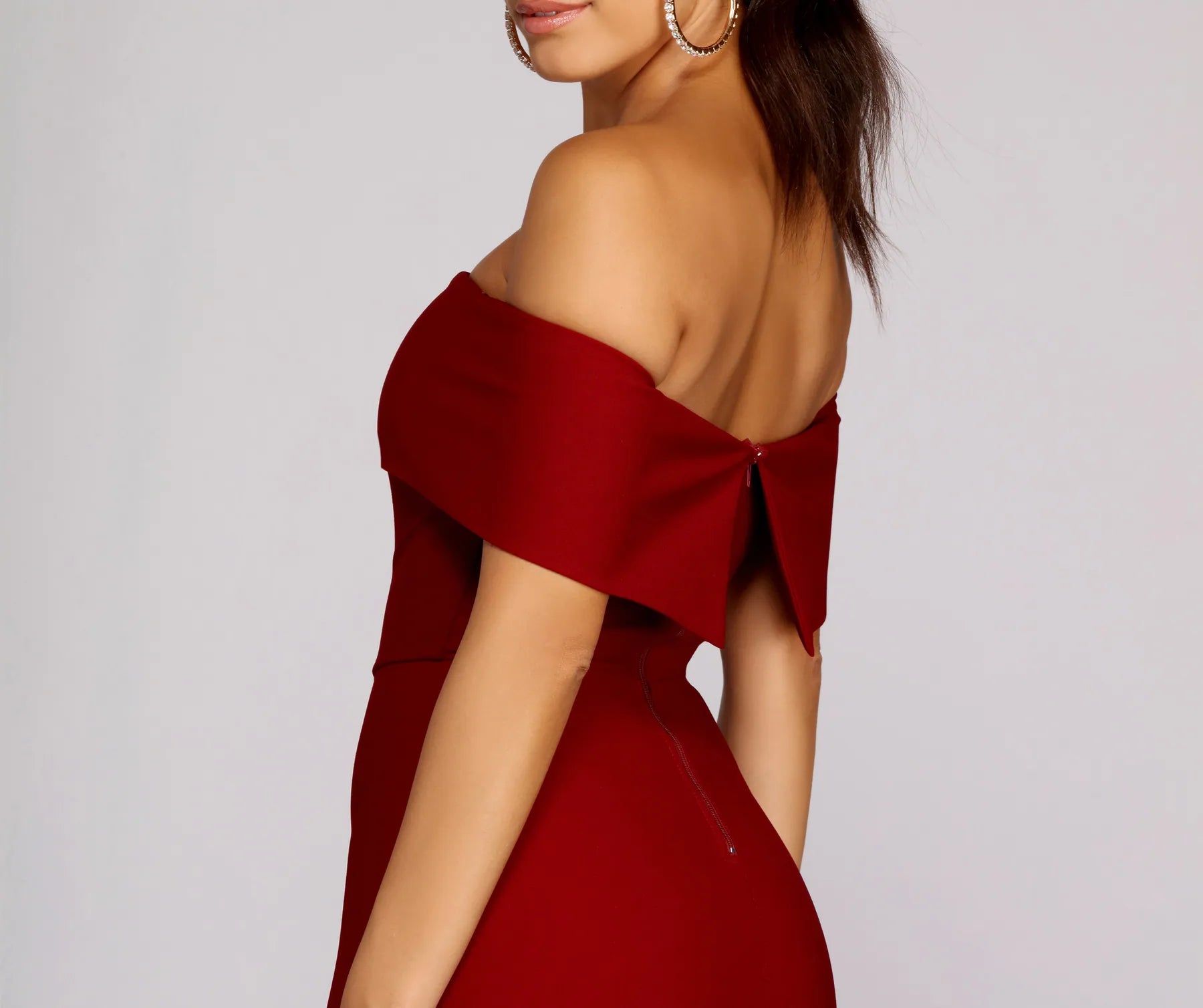 Maddison Sleeveless Mermaid Dress - BURGUNDY