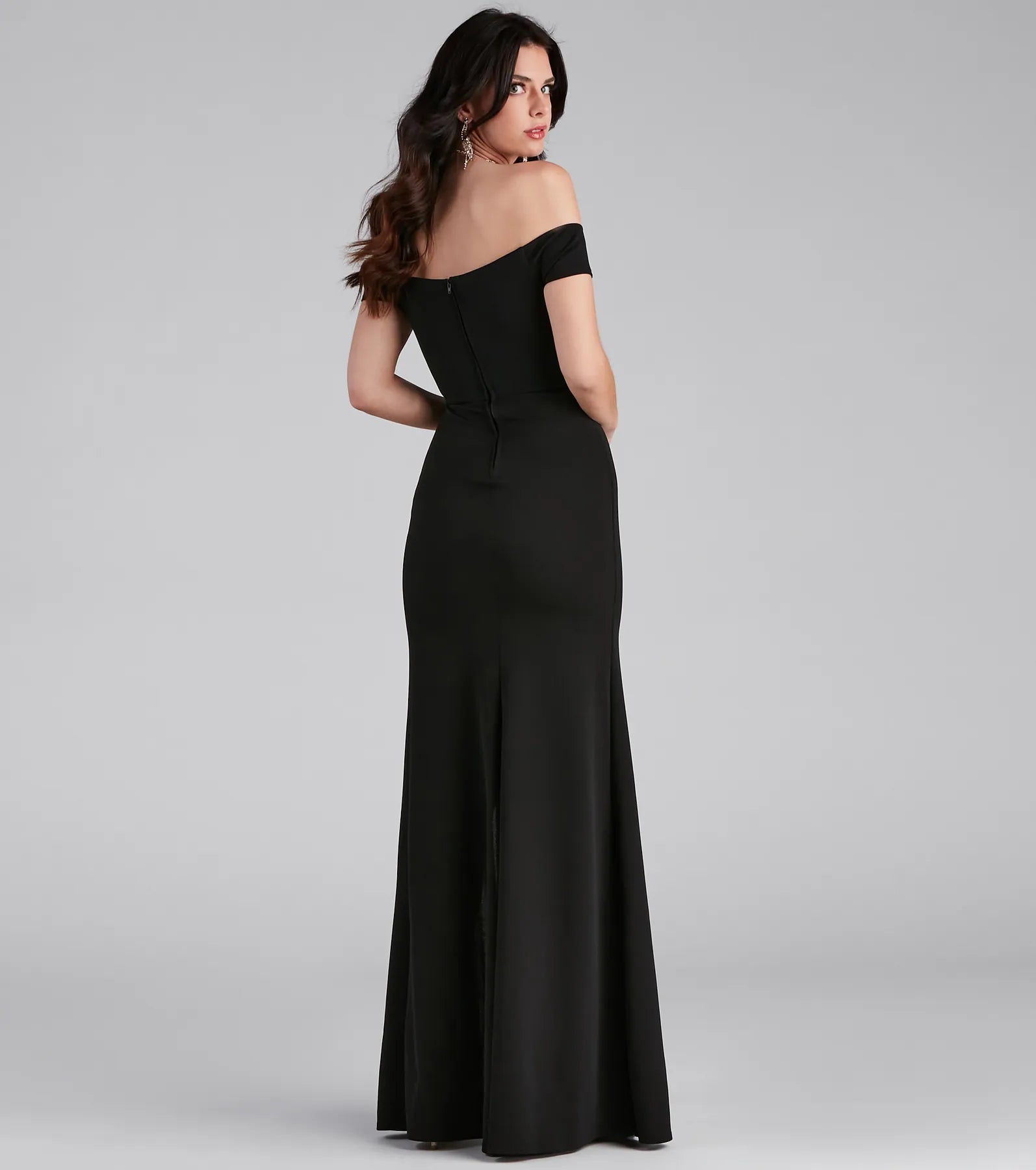 Myra Formal High Slit Dress - BLACK