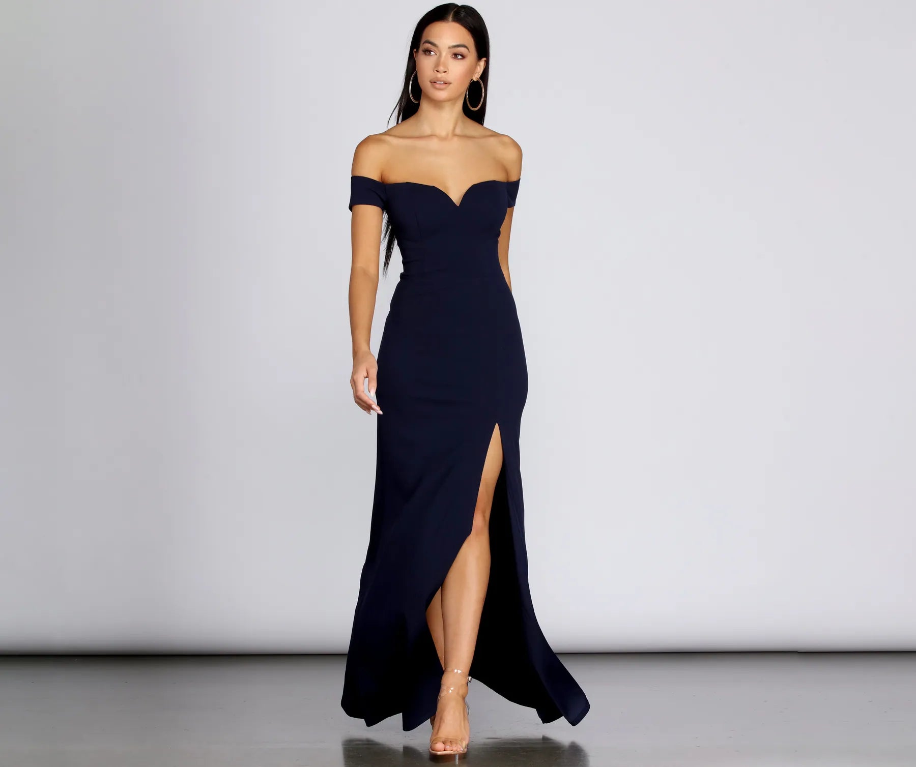 Myra Formal High Slit Dress - NAVY