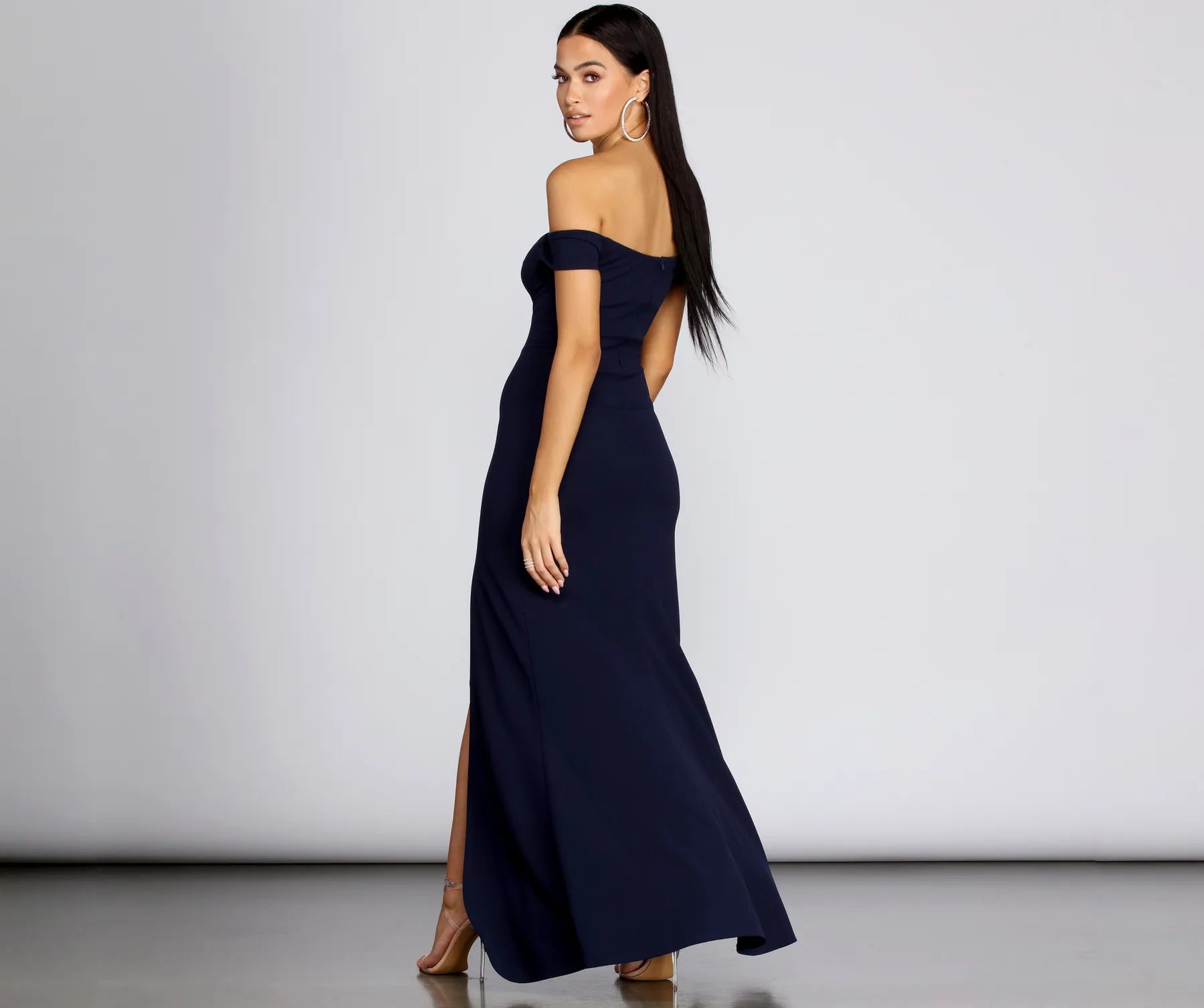 Myra Formal High Slit Dress - NAVY