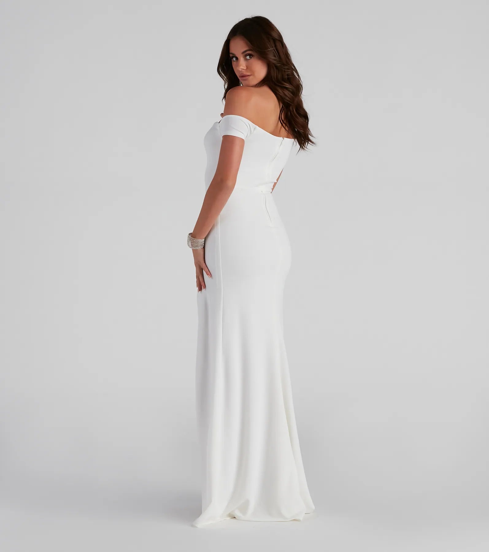 Myra Formal High Slit Dress - IVORY