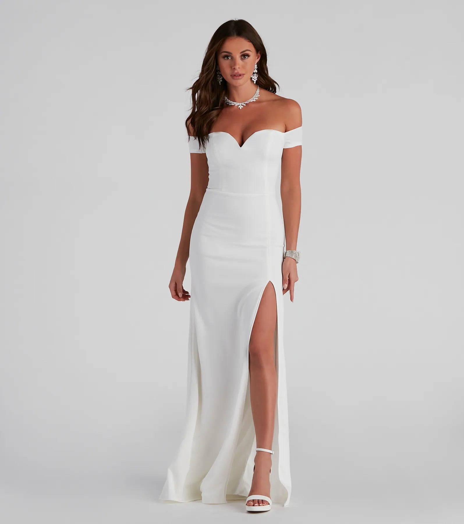 Myra Formal High Slit Dress - IVORY