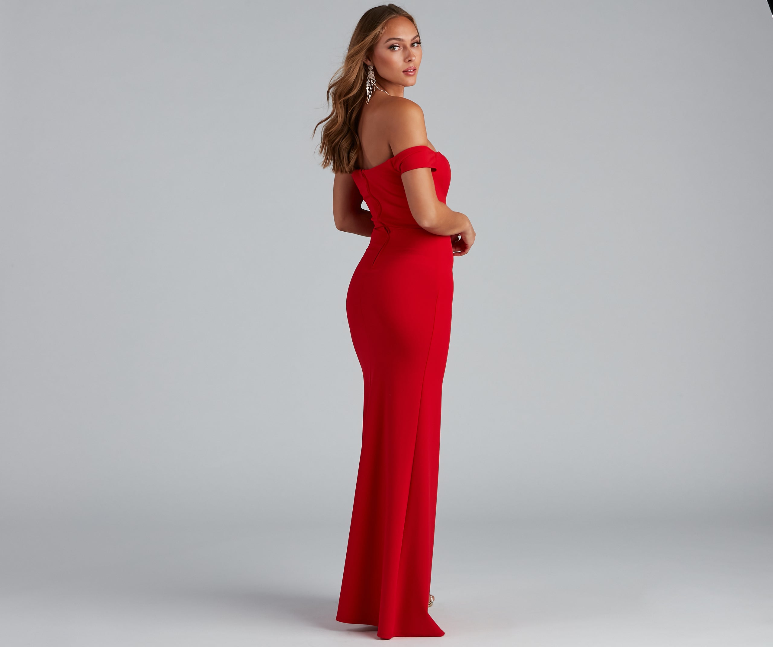 Myra Formal High Slit Dress - RED