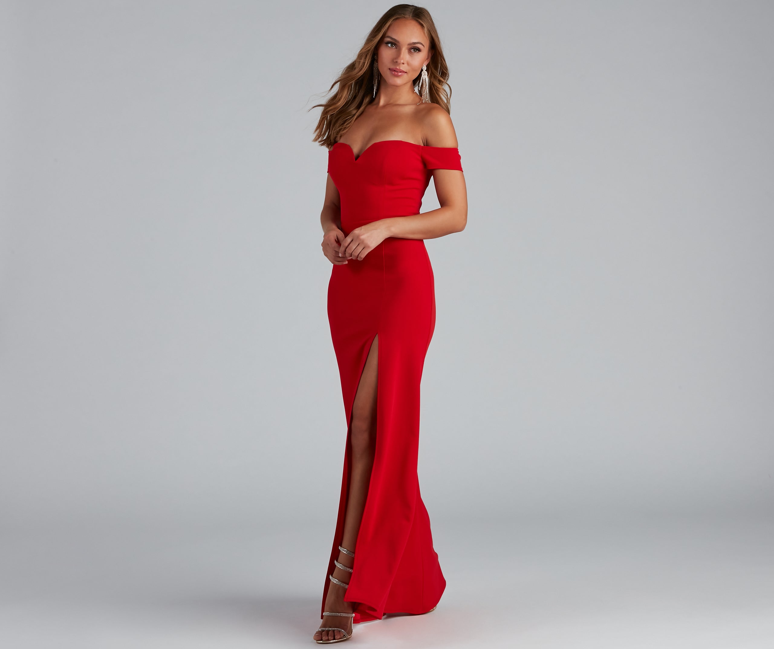 Myra Formal High Slit Dress - RED