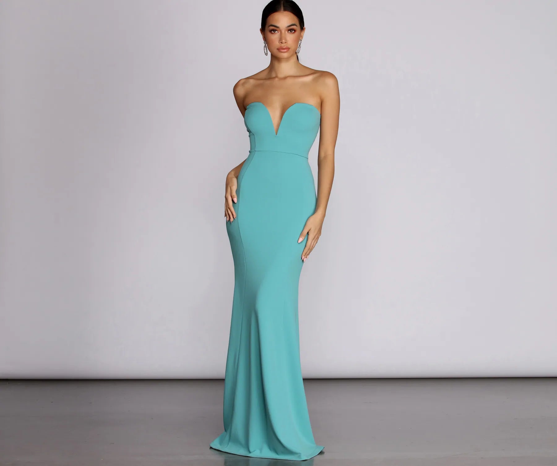 Sharon Wired V Dress - LIGHT BLUE