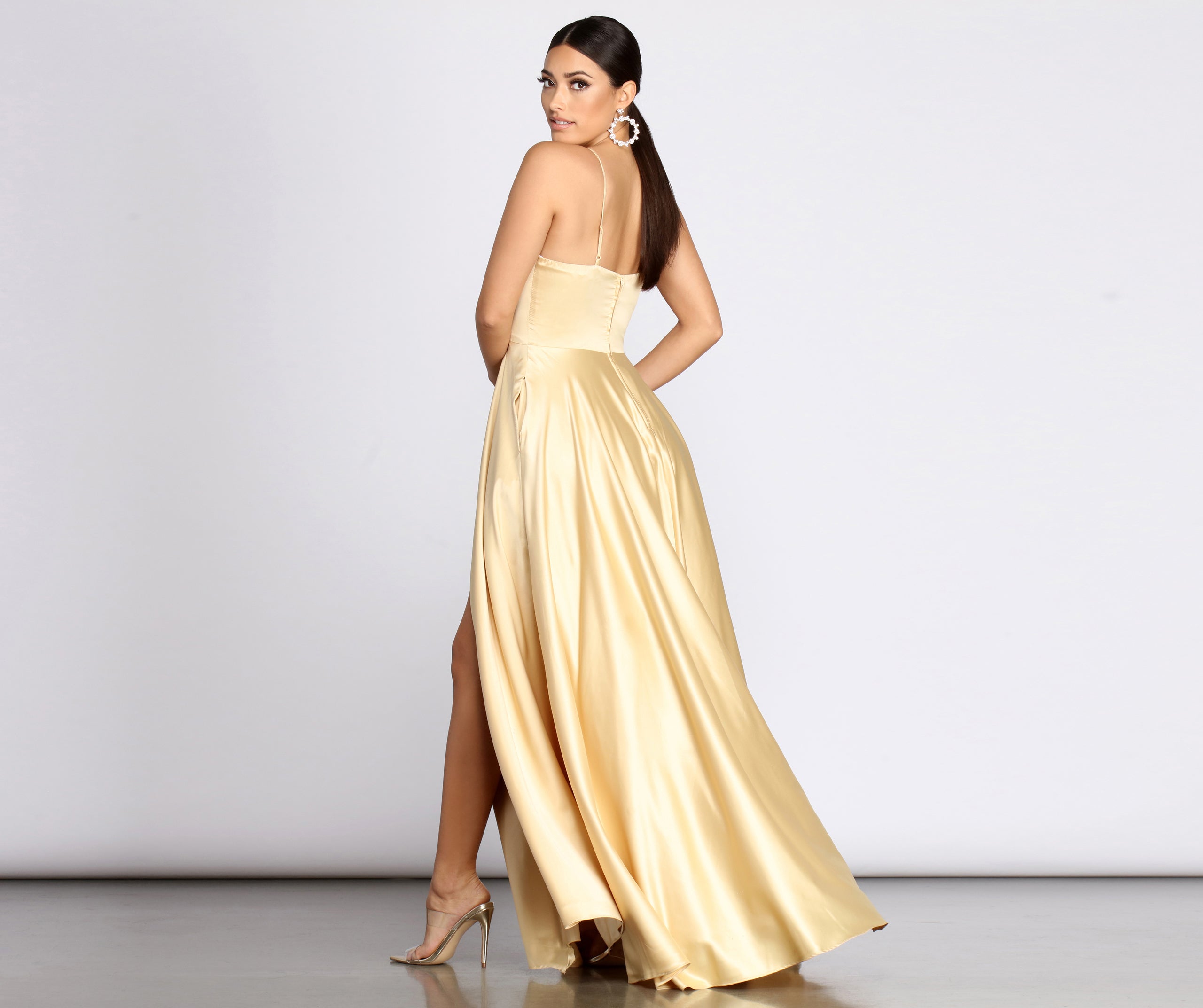 Juliet Formal High Slit Dress - GOLD