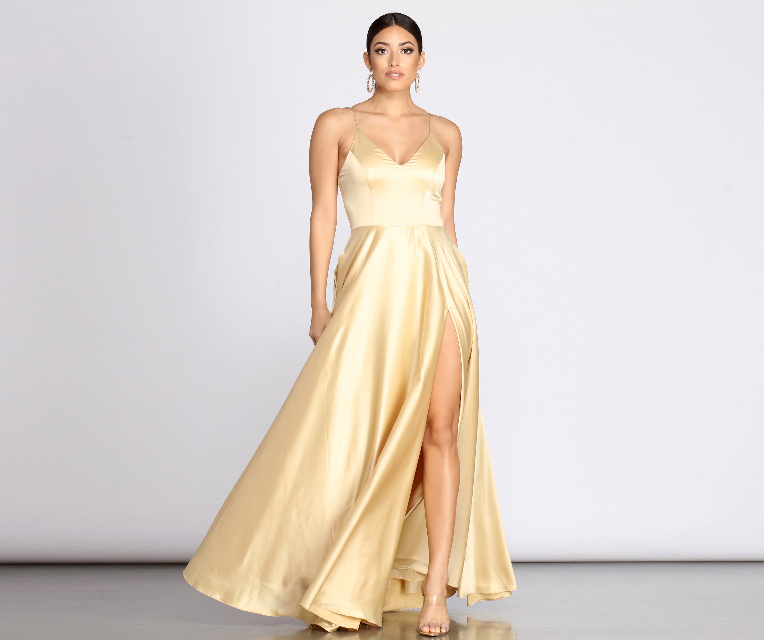 Juliet Formal High Slit Dress - GOLD