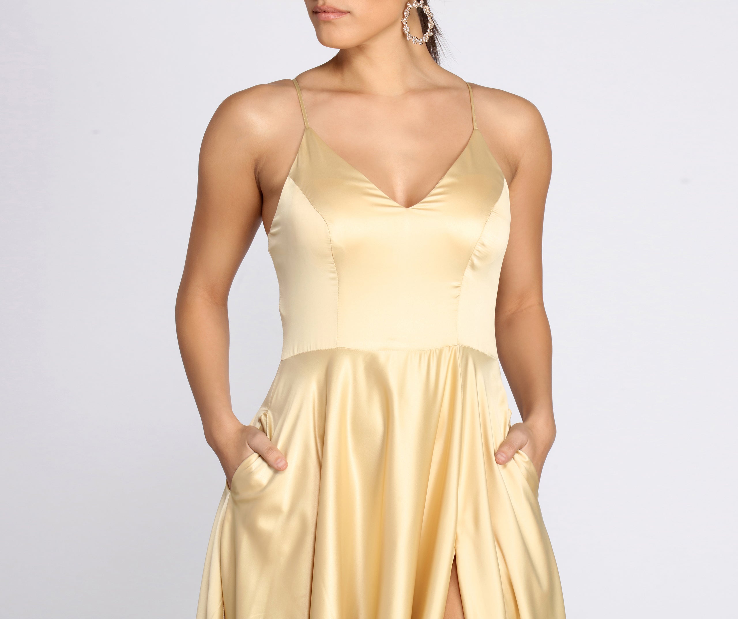 Juliet Formal High Slit Dress - GOLD