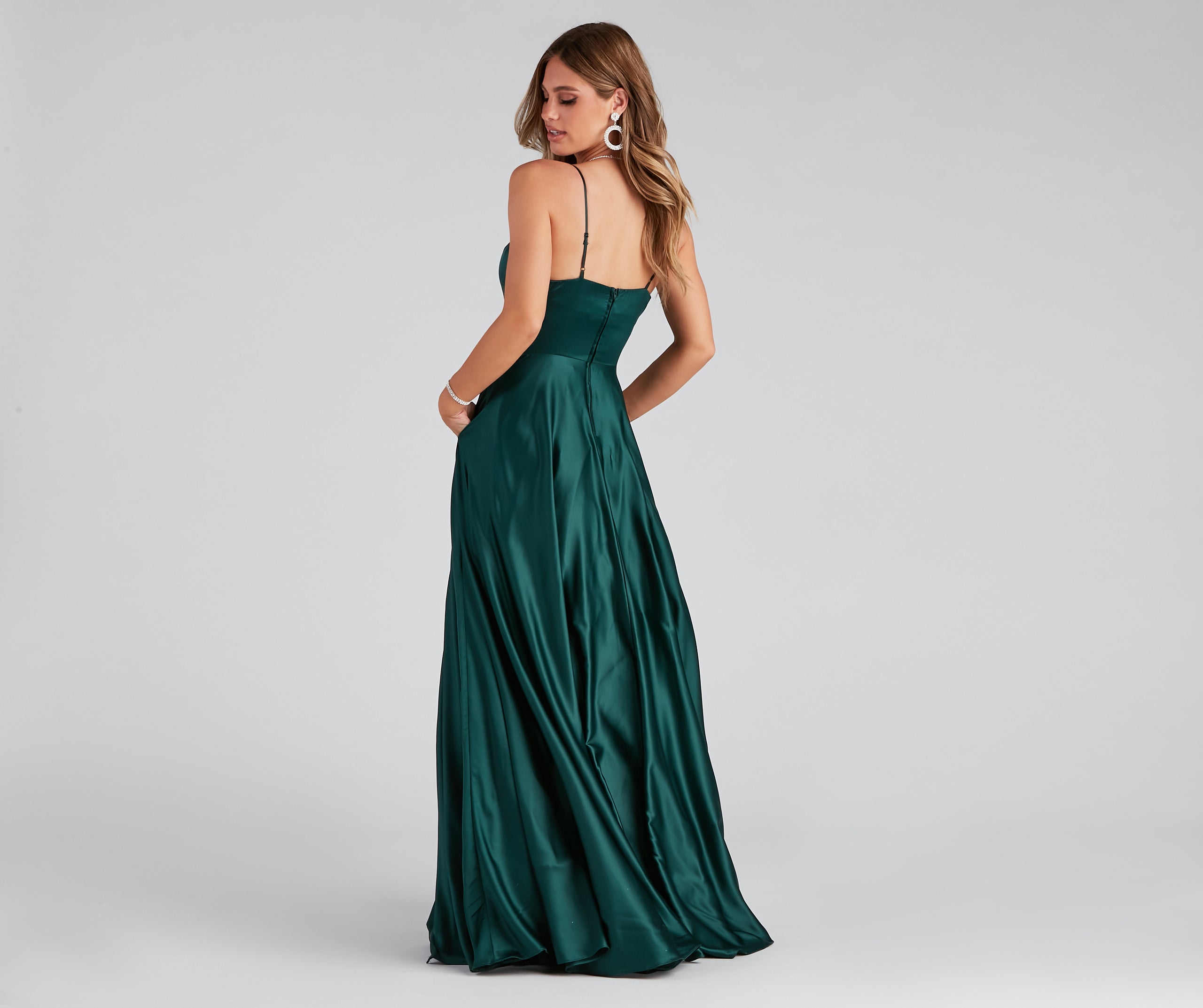 Juliet Formal High Slit Dress - HUNTER