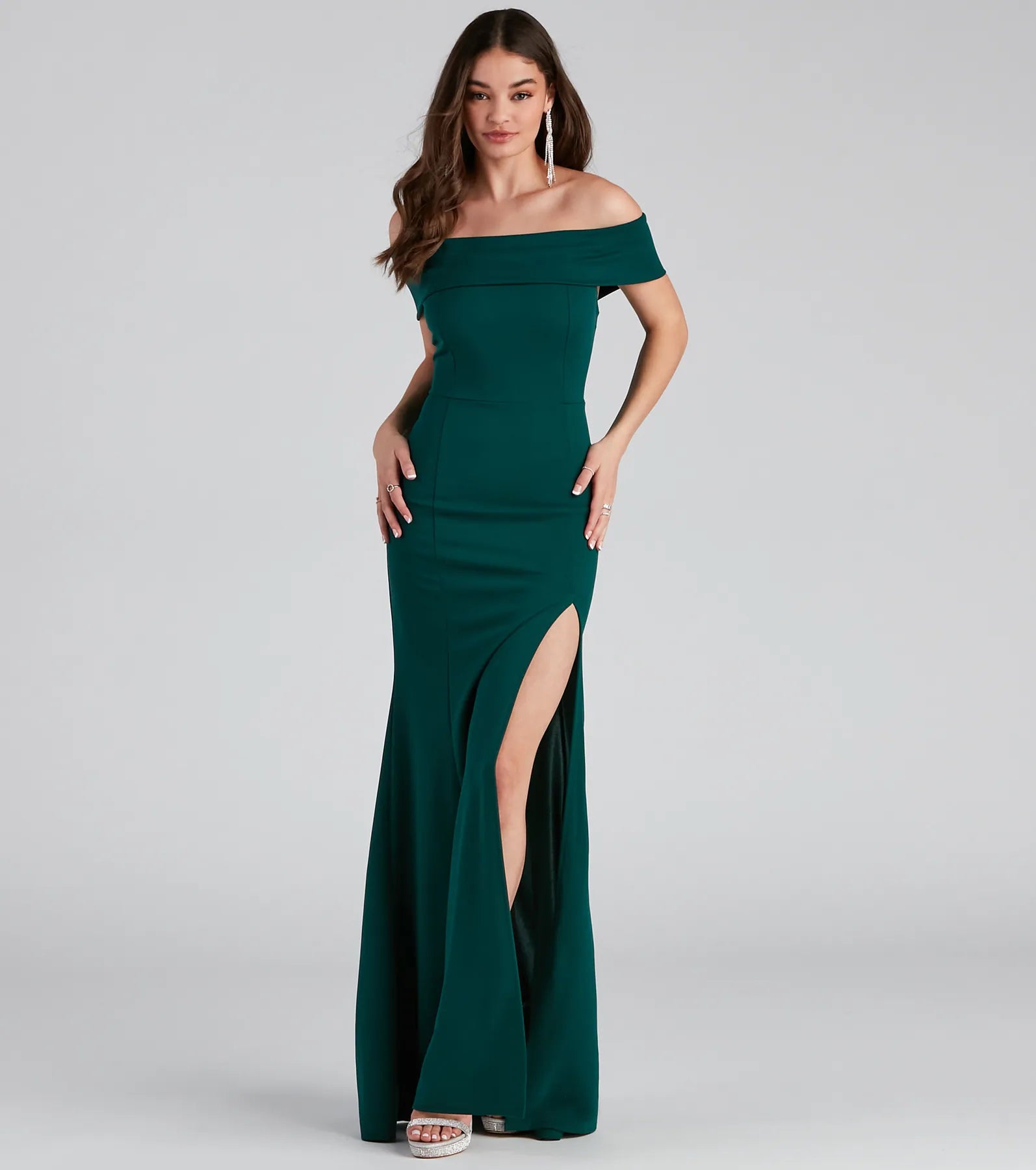 Layci Formal High Slit Dress - HUNTER