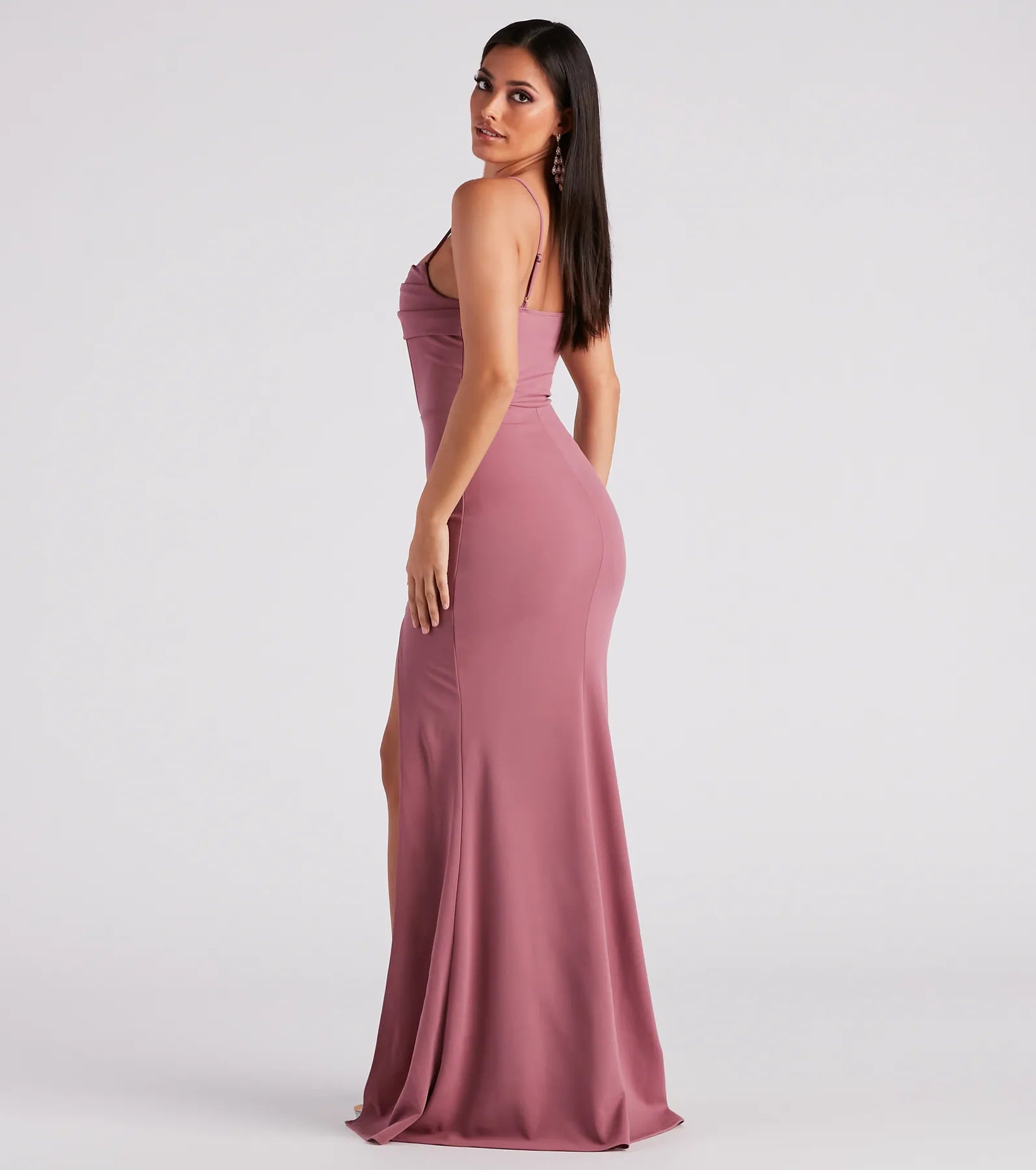 Anna Formal High-Slit Mermaid Dress - MAUVE