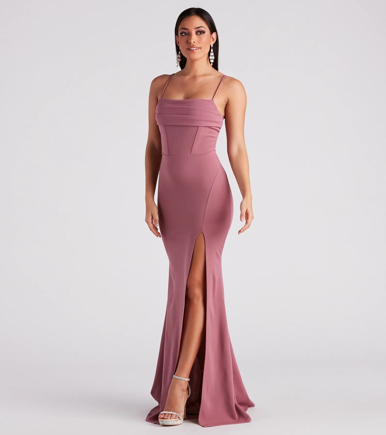 Anna Formal High-Slit Mermaid Dress - MAUVE