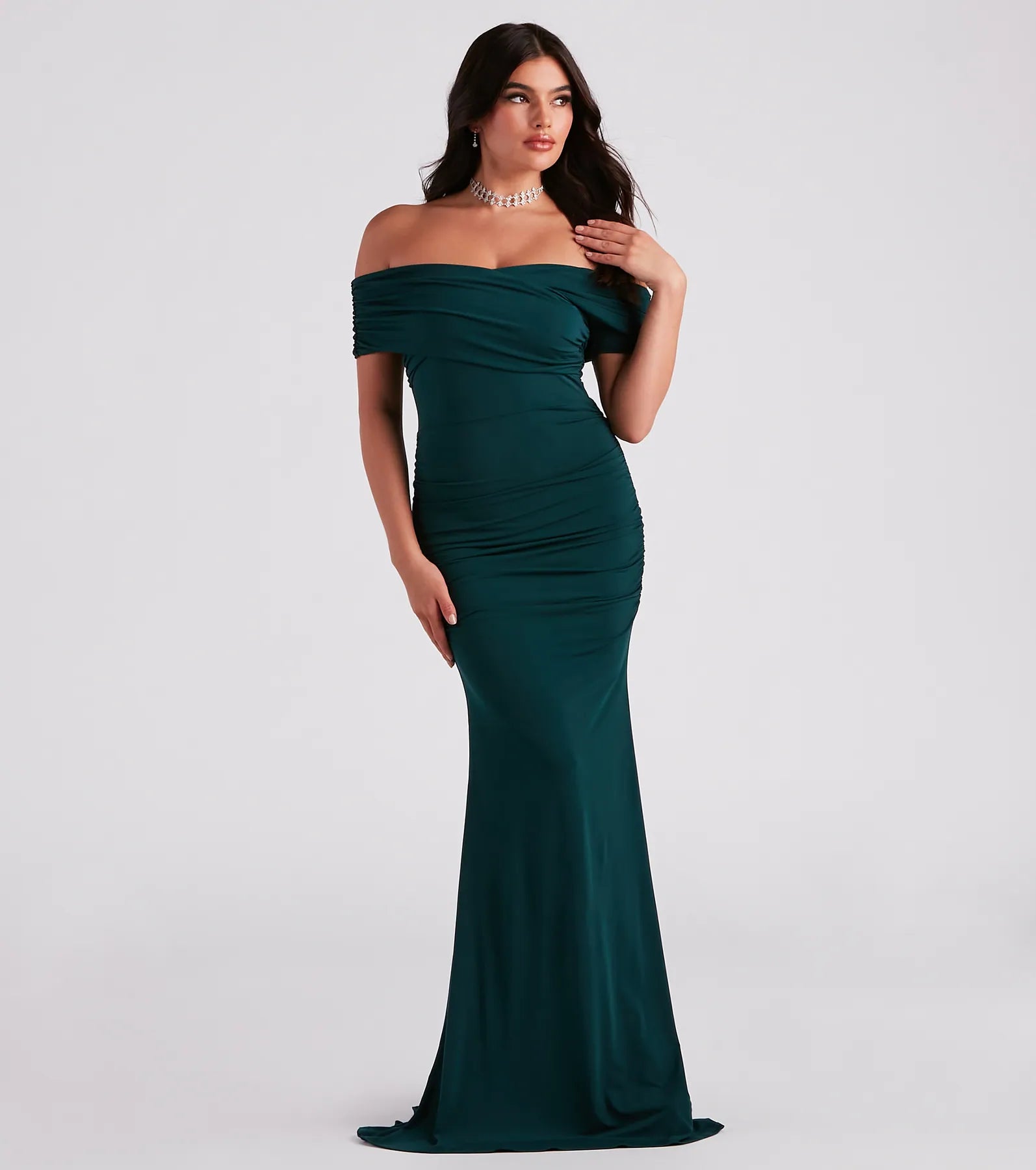 Layne Off-The-Shoulder Mermaid Formal Dress - HUNTER