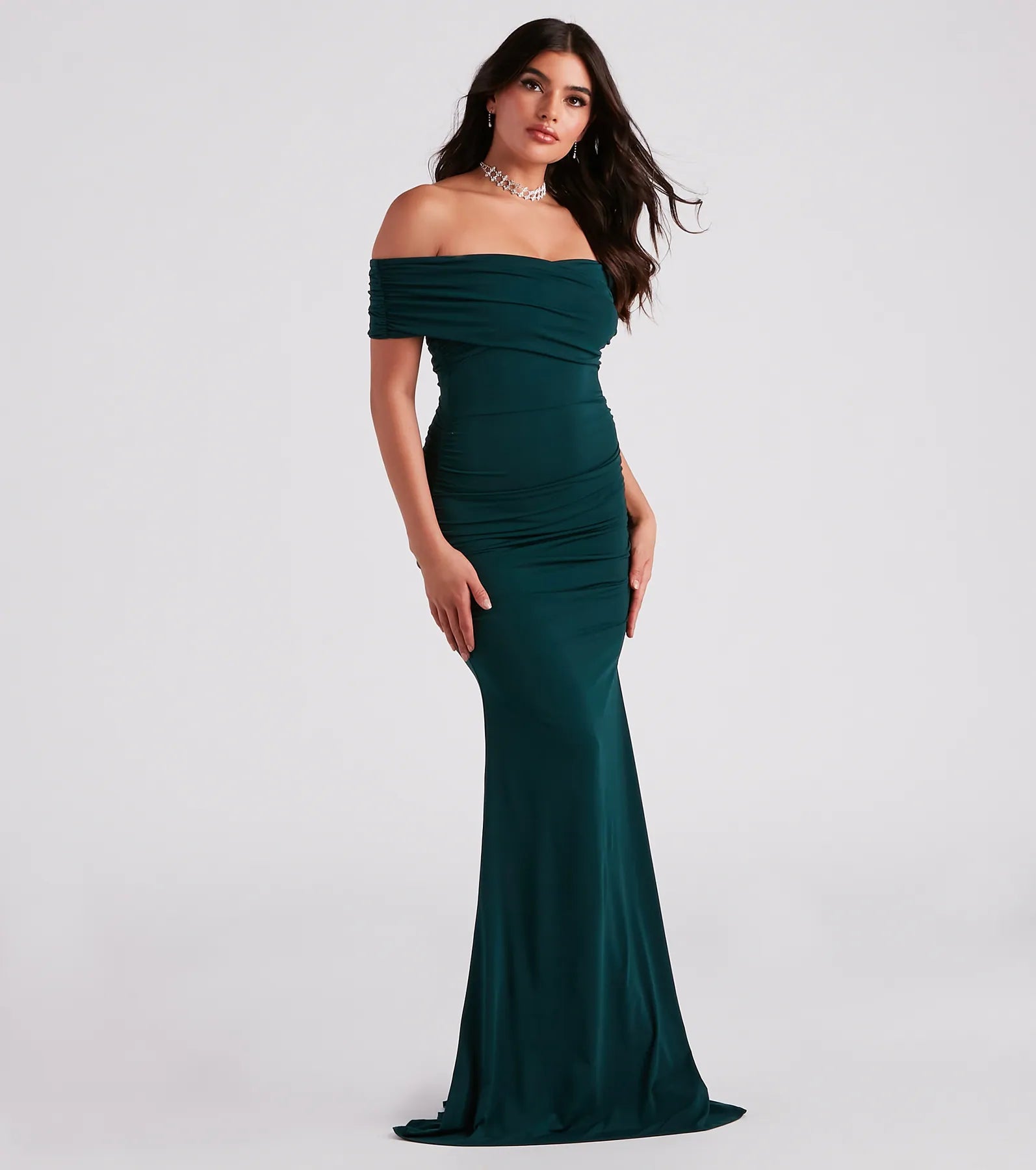Layne Off-The-Shoulder Mermaid Formal Dress - HUNTER