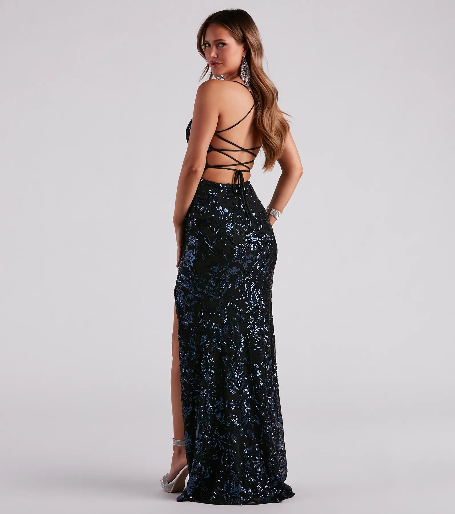 Raquel Formal Sequin Mermaid Dress - NAVY