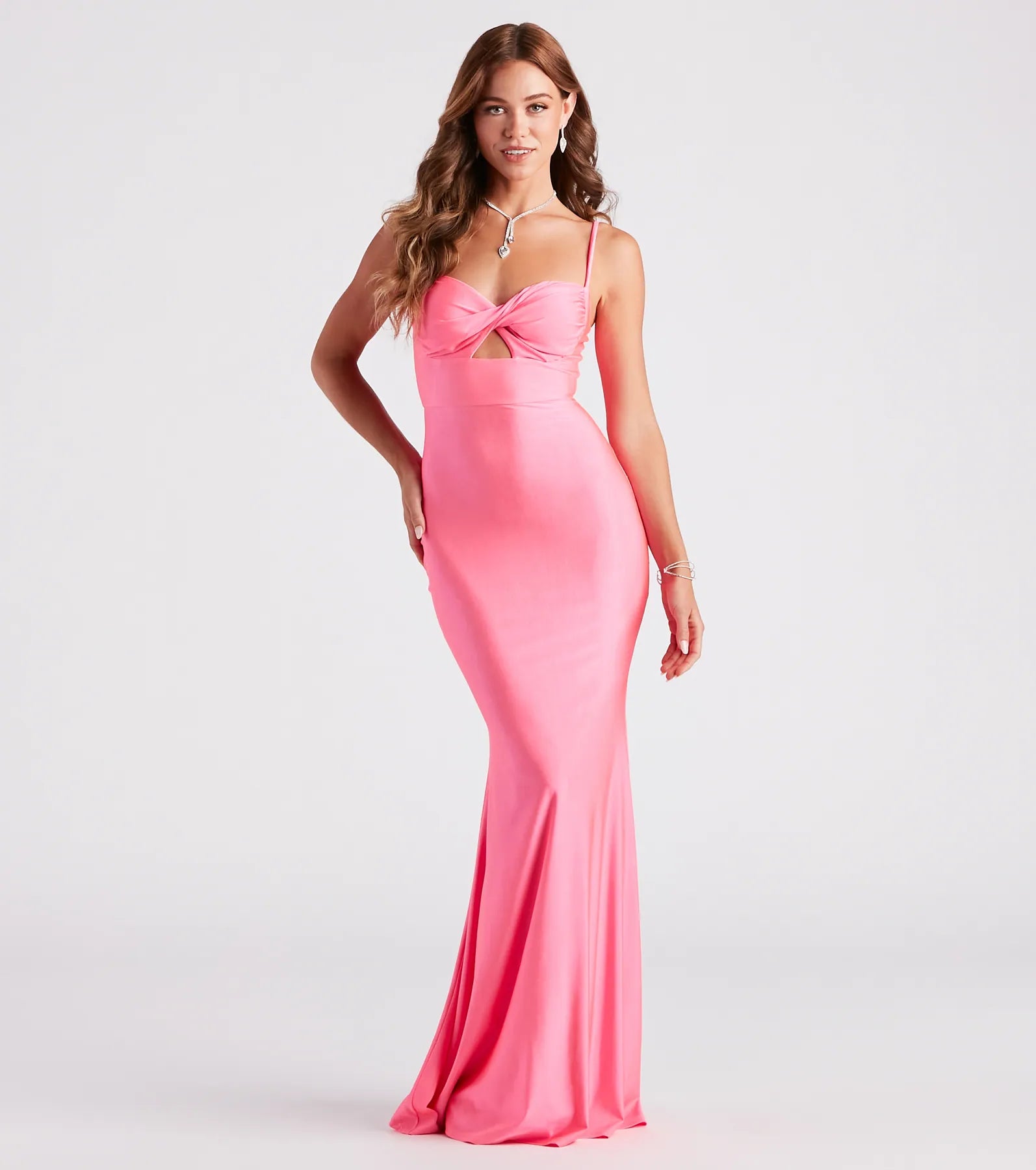 Eliza Sleeveless Formal Mermaid Dress - PINK
