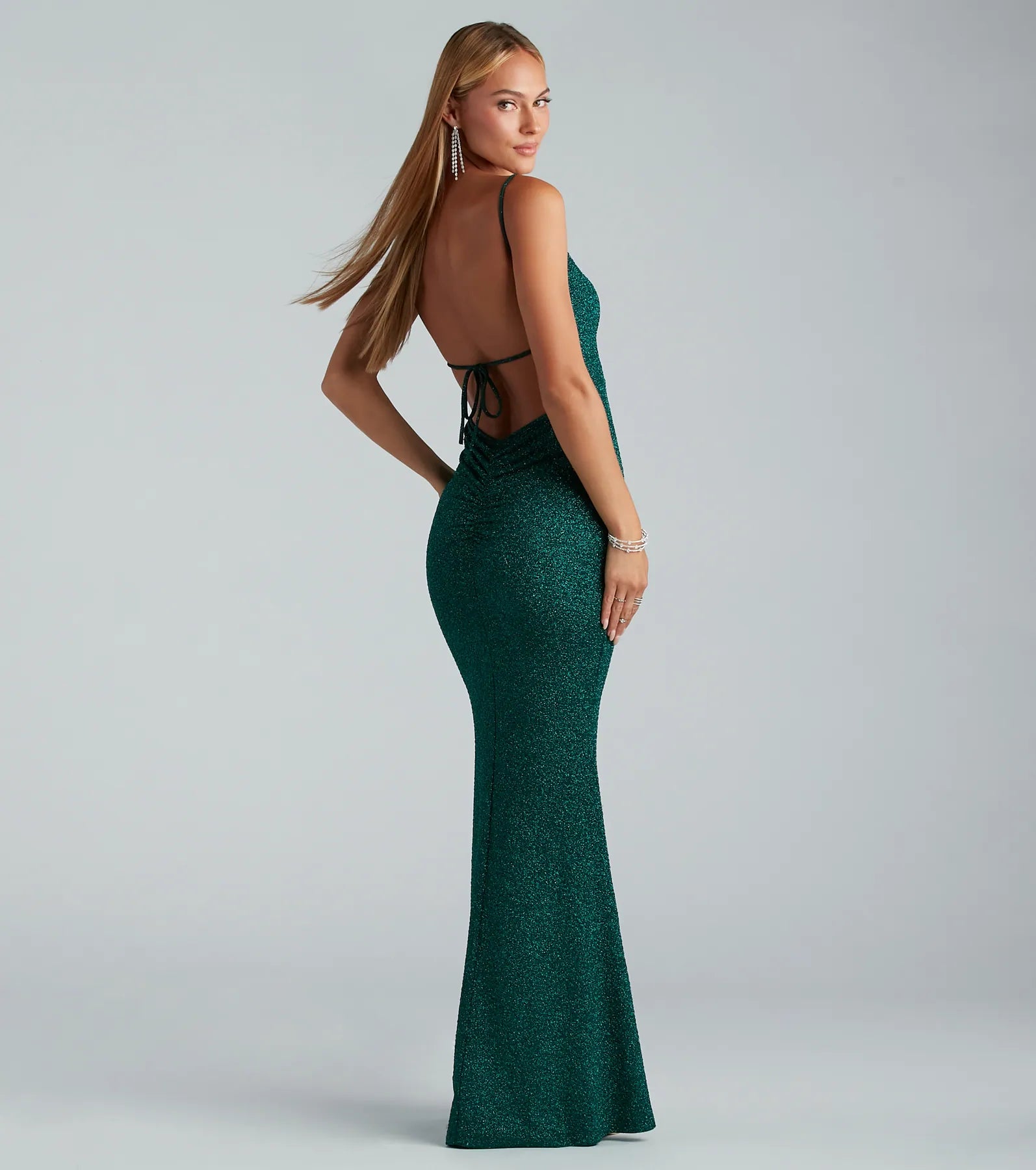 Irene Formal Backless Glitter Mermaid Dress - HUNTER-2