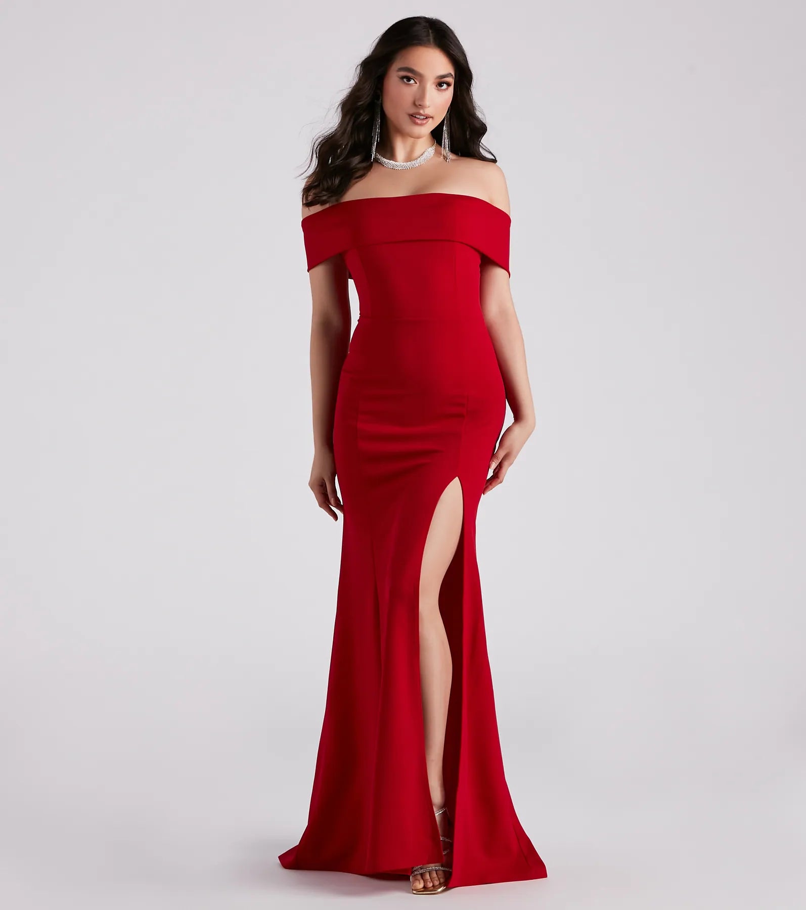 Layci Formal High Slit Dress - RED