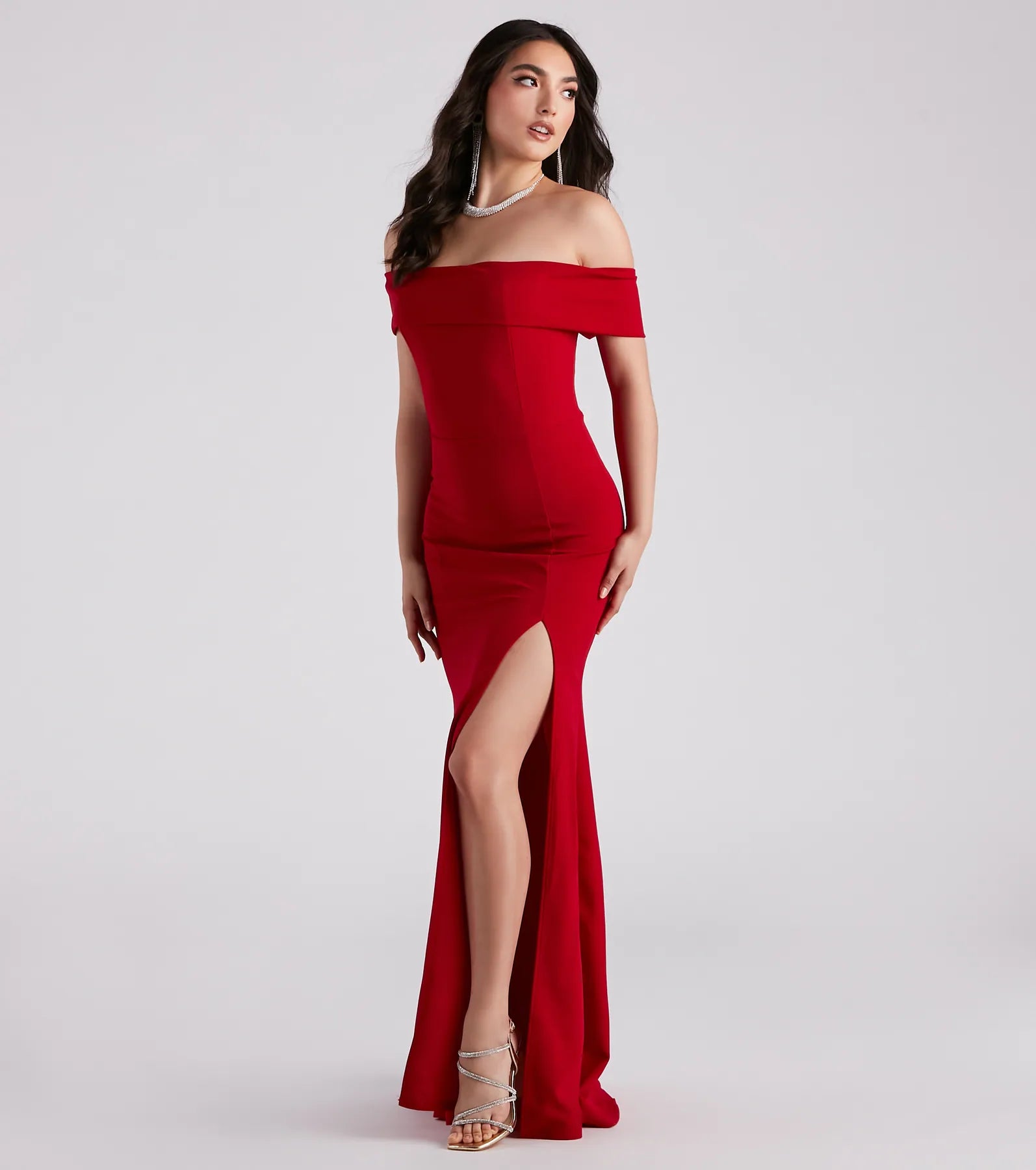 Layci Formal High Slit Dress - RED