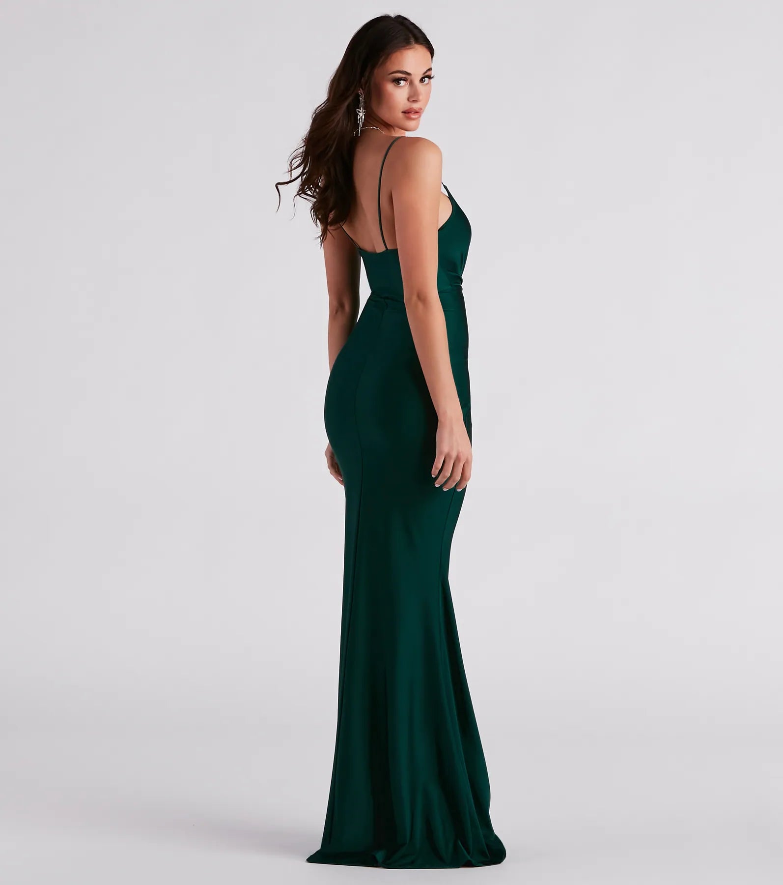 Kensie Formal Surplice V-Neck Dress - HUNTER