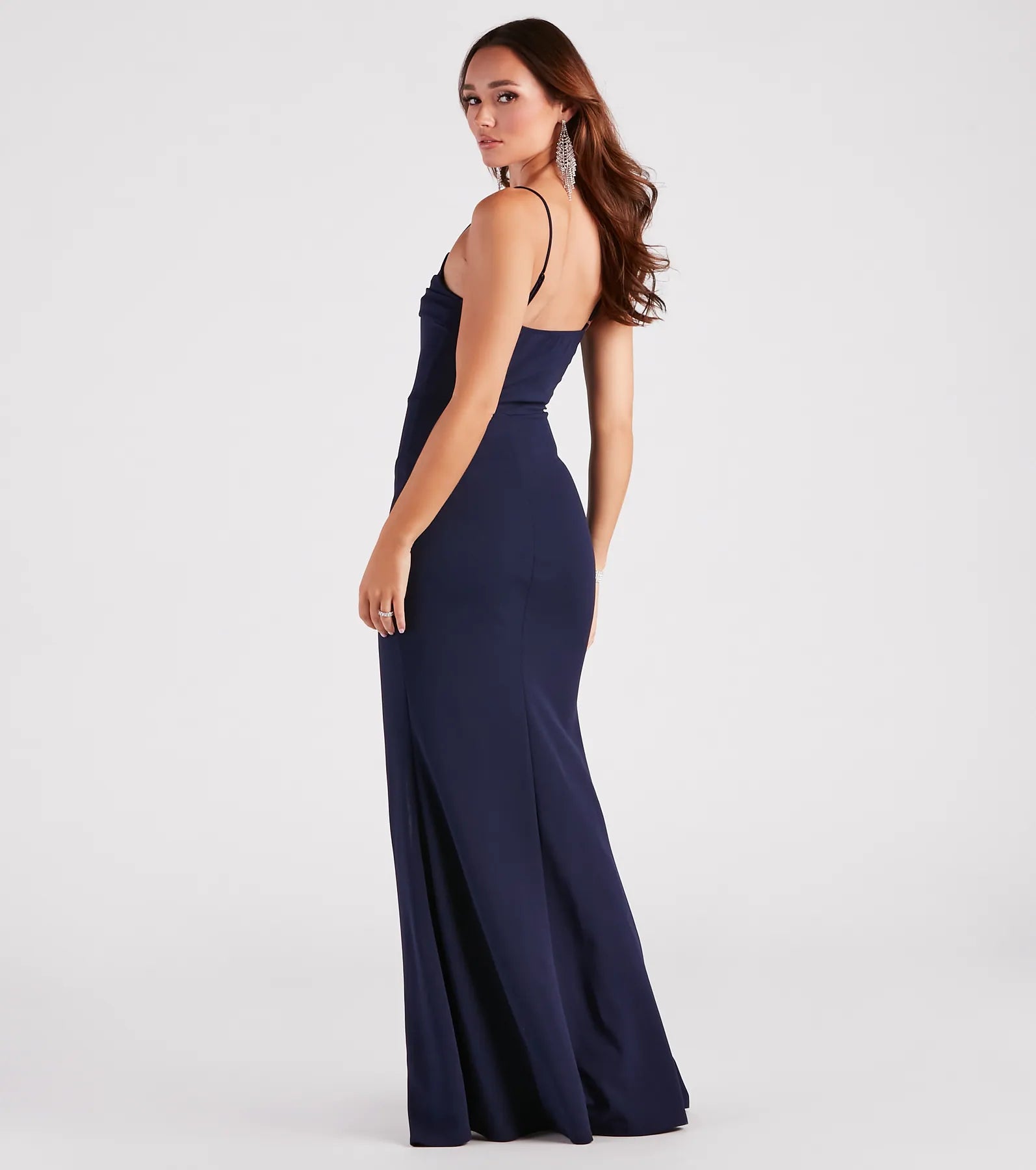 Anna Formal High-Slit Mermaid Dress - NAVY